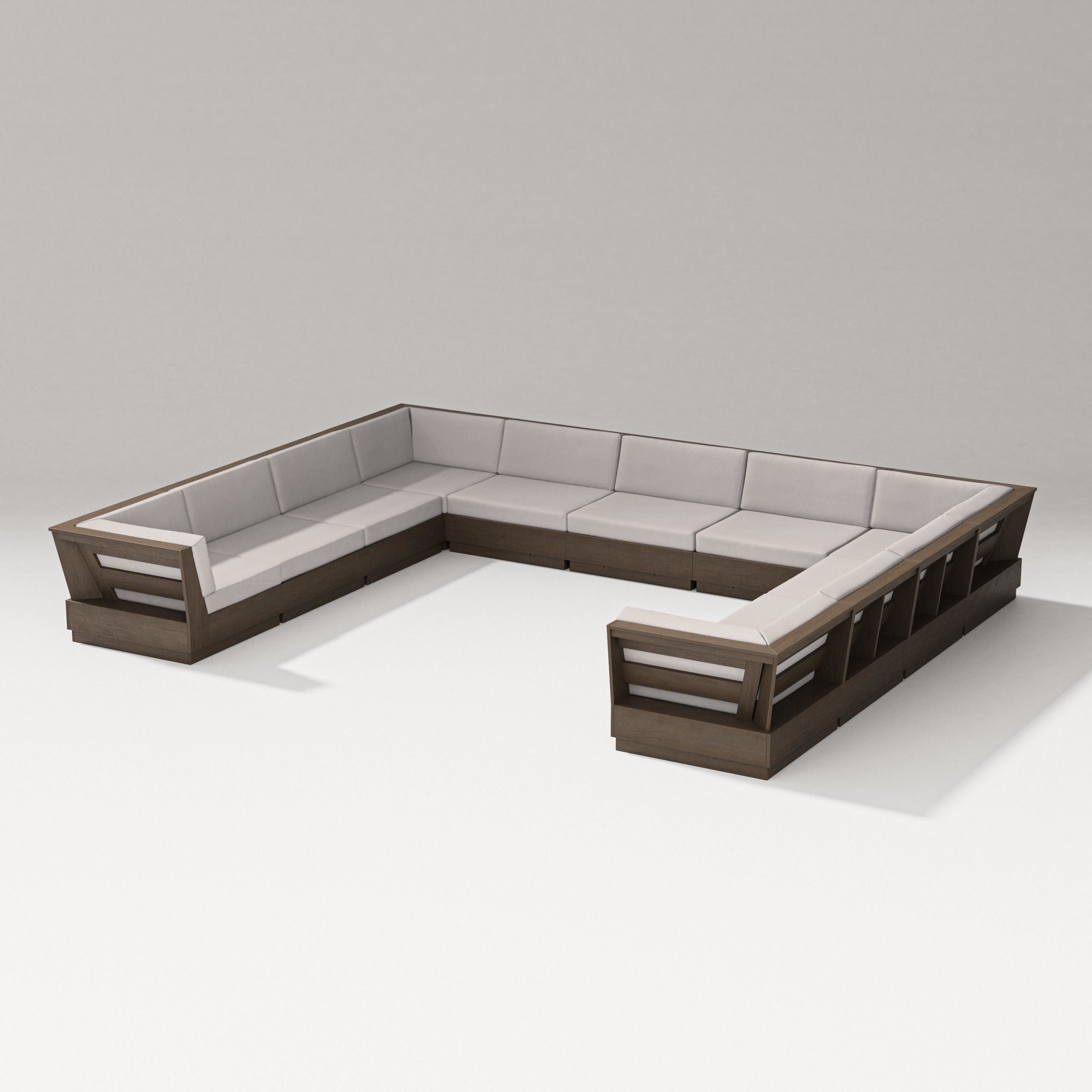Elevate Large U-Shaped Sectional in Kona / Dune Burlap