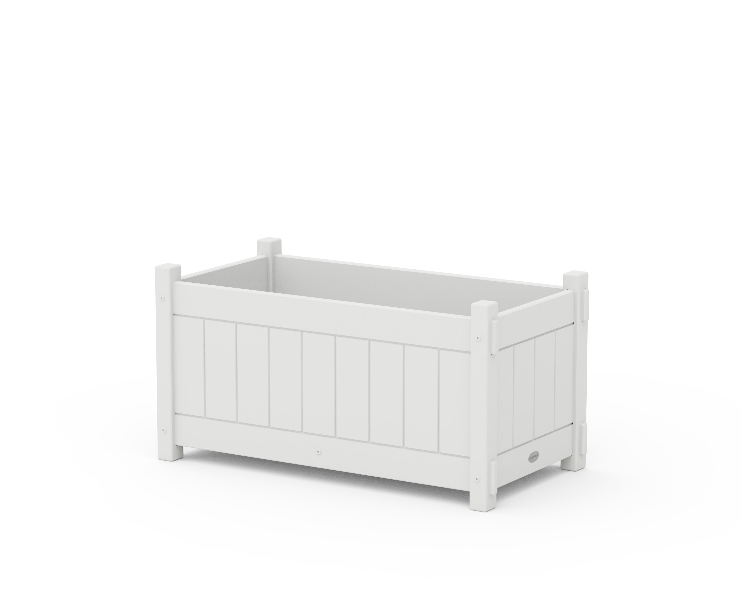 Vineyard Rectangle Double Planter Box in White