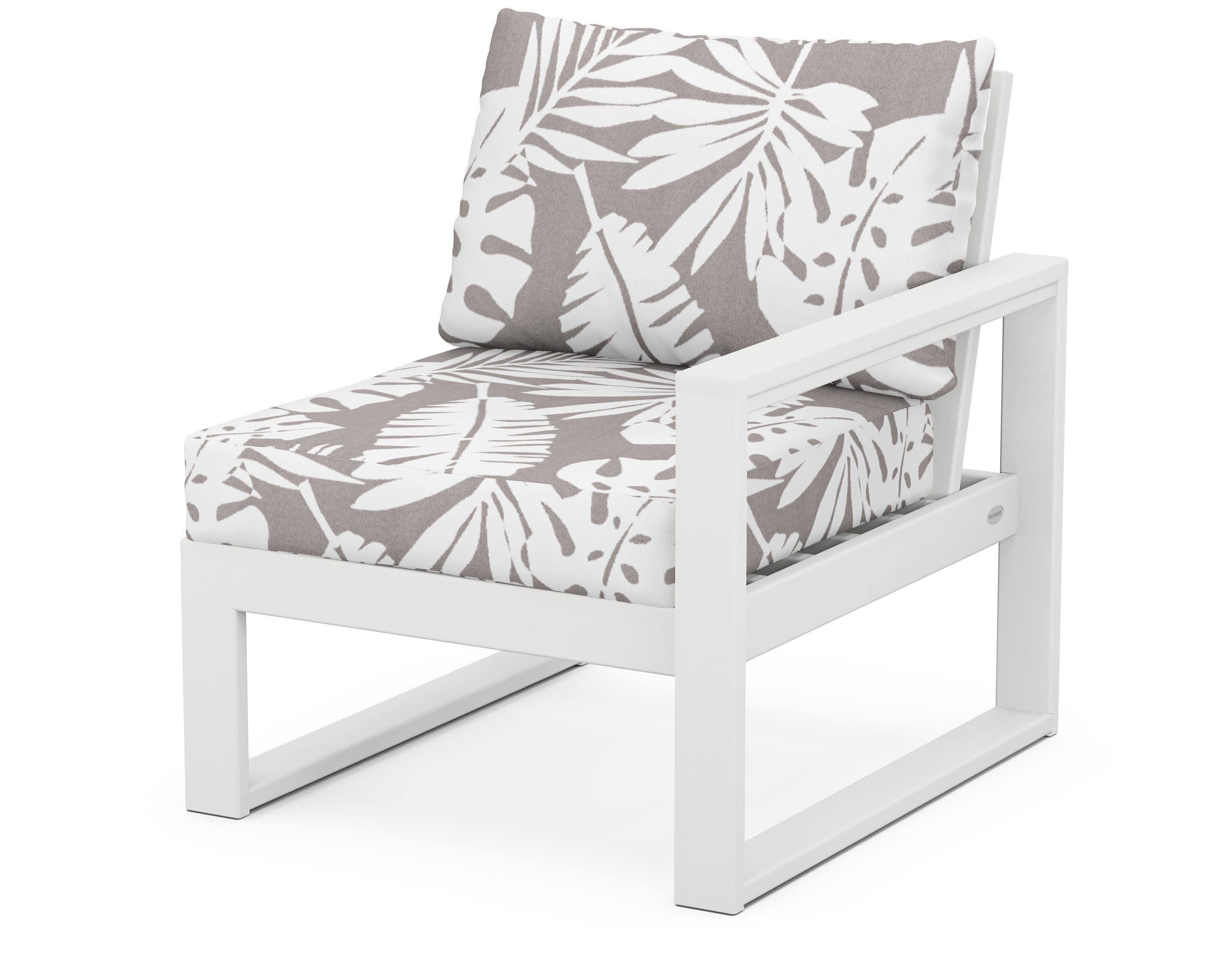 EDGE Modular Right Arm Chair in White / Leaf Grey Mist