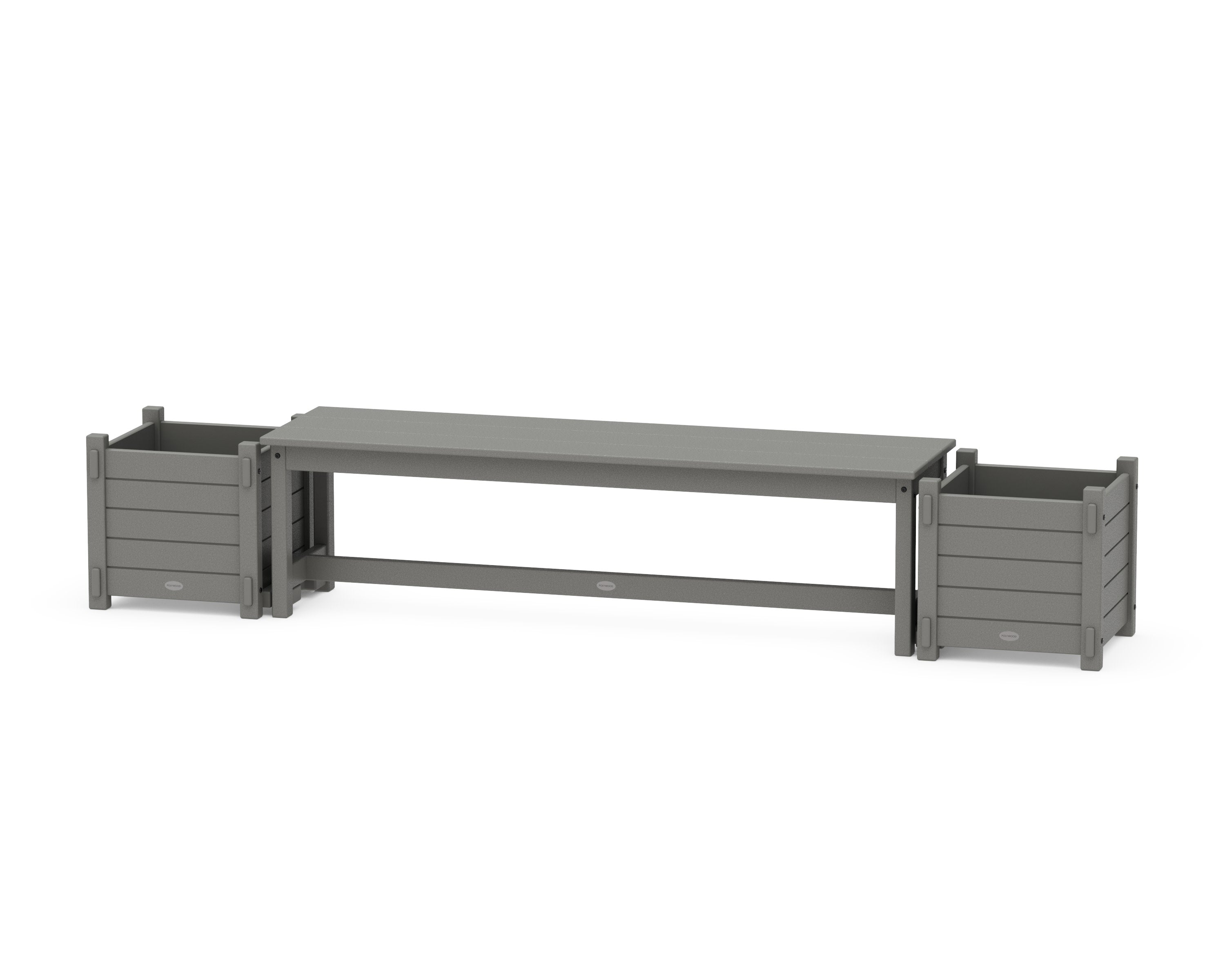 60" Nautical Straight Planter Bench Set
