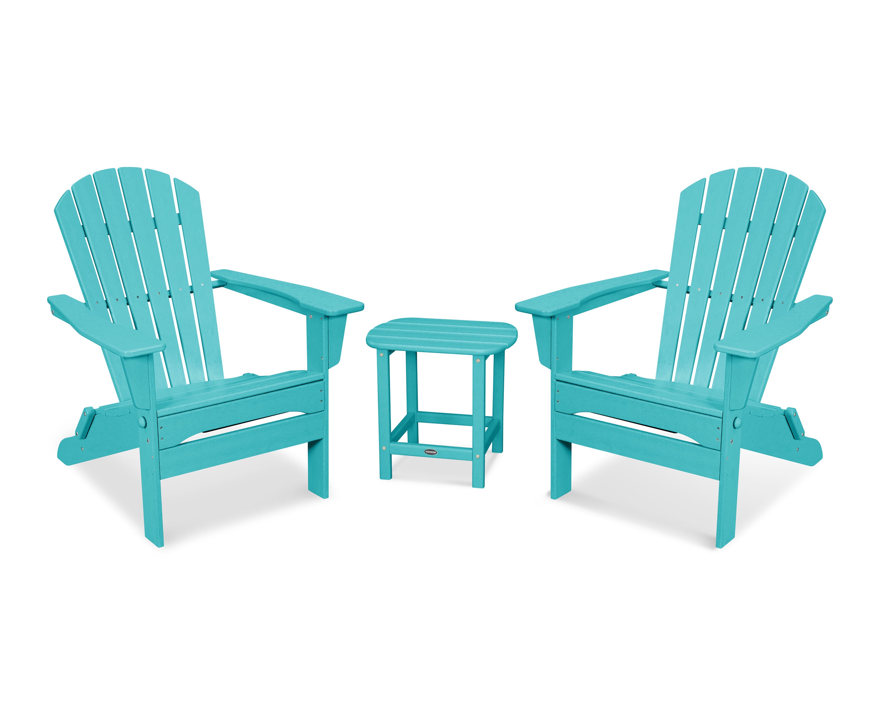 South Beach 3-Piece Folding Adirondack Set in Aruba