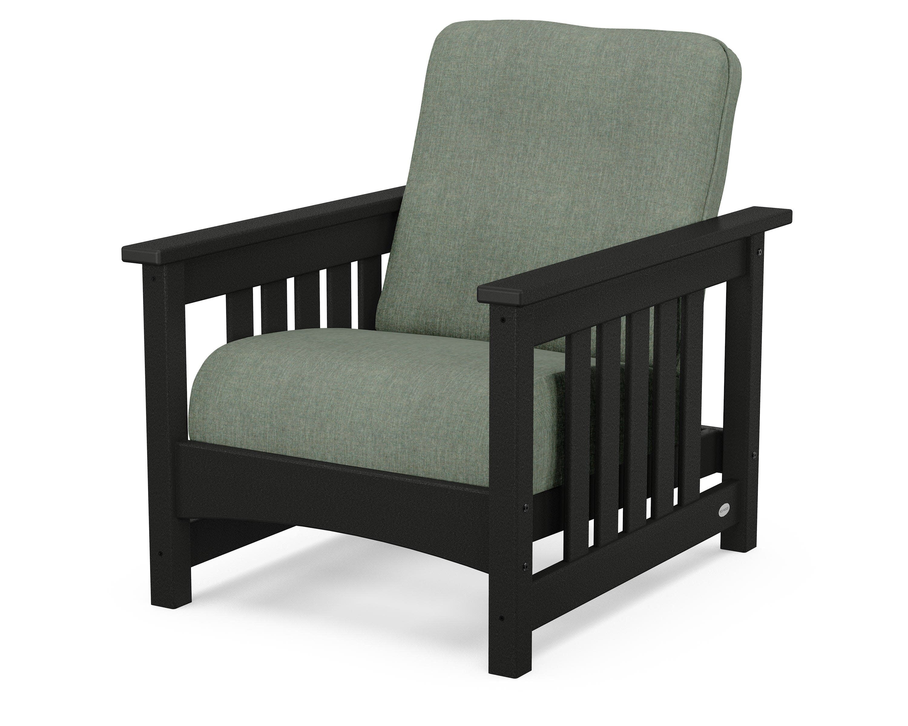 Club Mission Chair in Black / Cast Sage