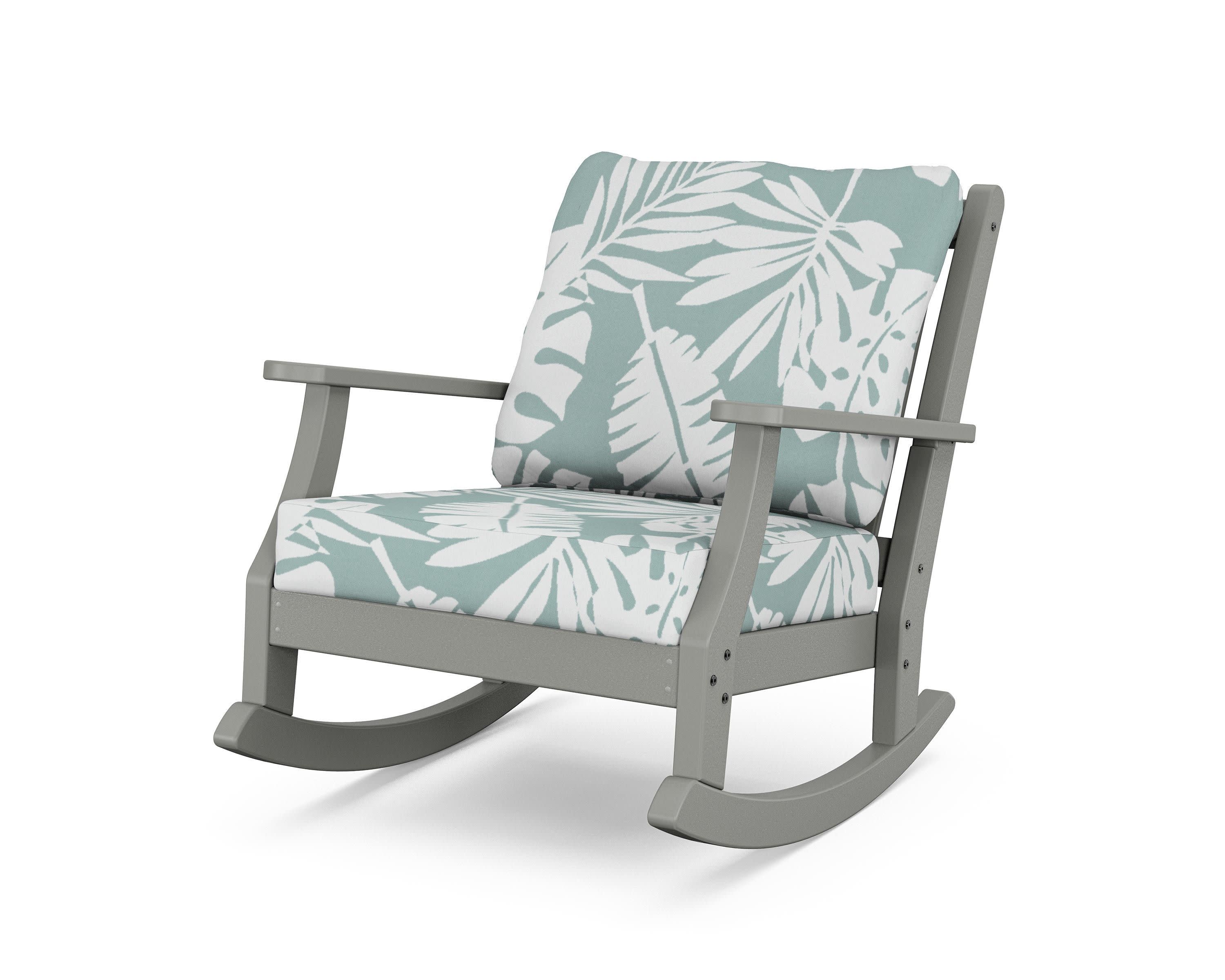 Wovendale Deep Seating Rocking Chair in Slate Grey / Leaf Glacier Spa