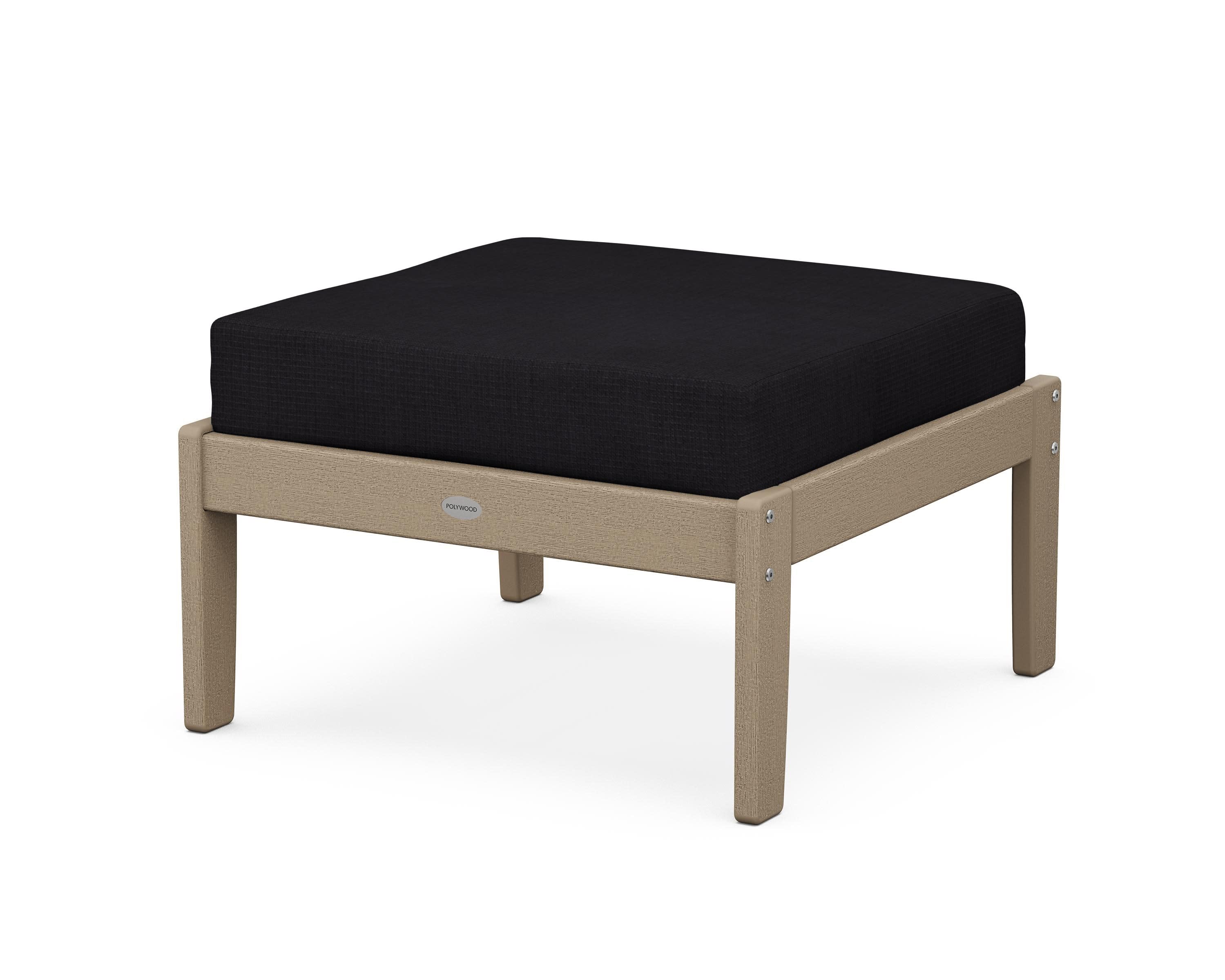 Braxton Deep Seating Ottoman in Vintage Sahara / Midnight Linen