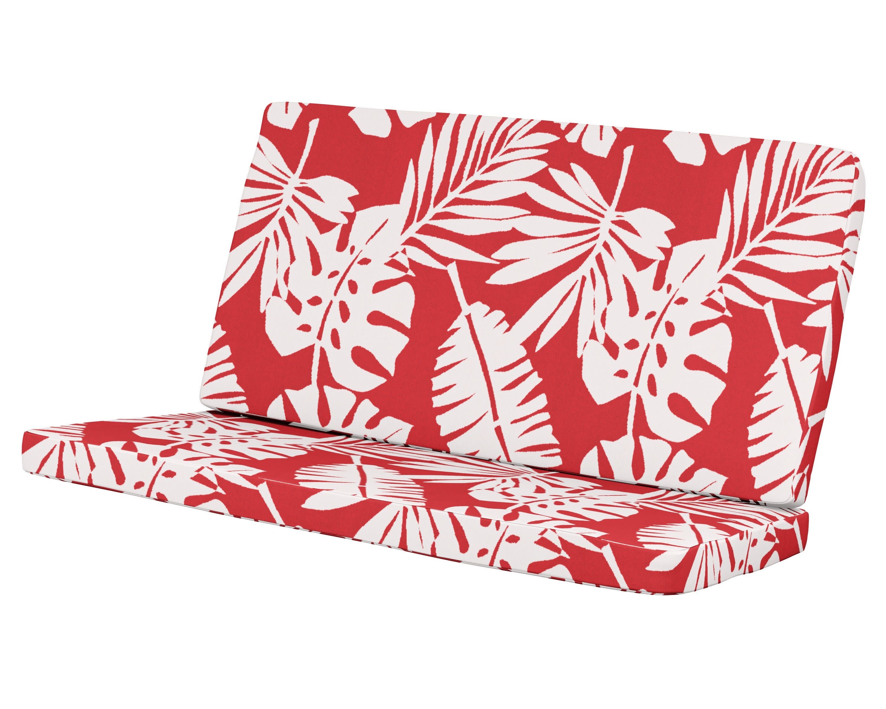 Modern Loveseat Cushion in Leaf Crimson