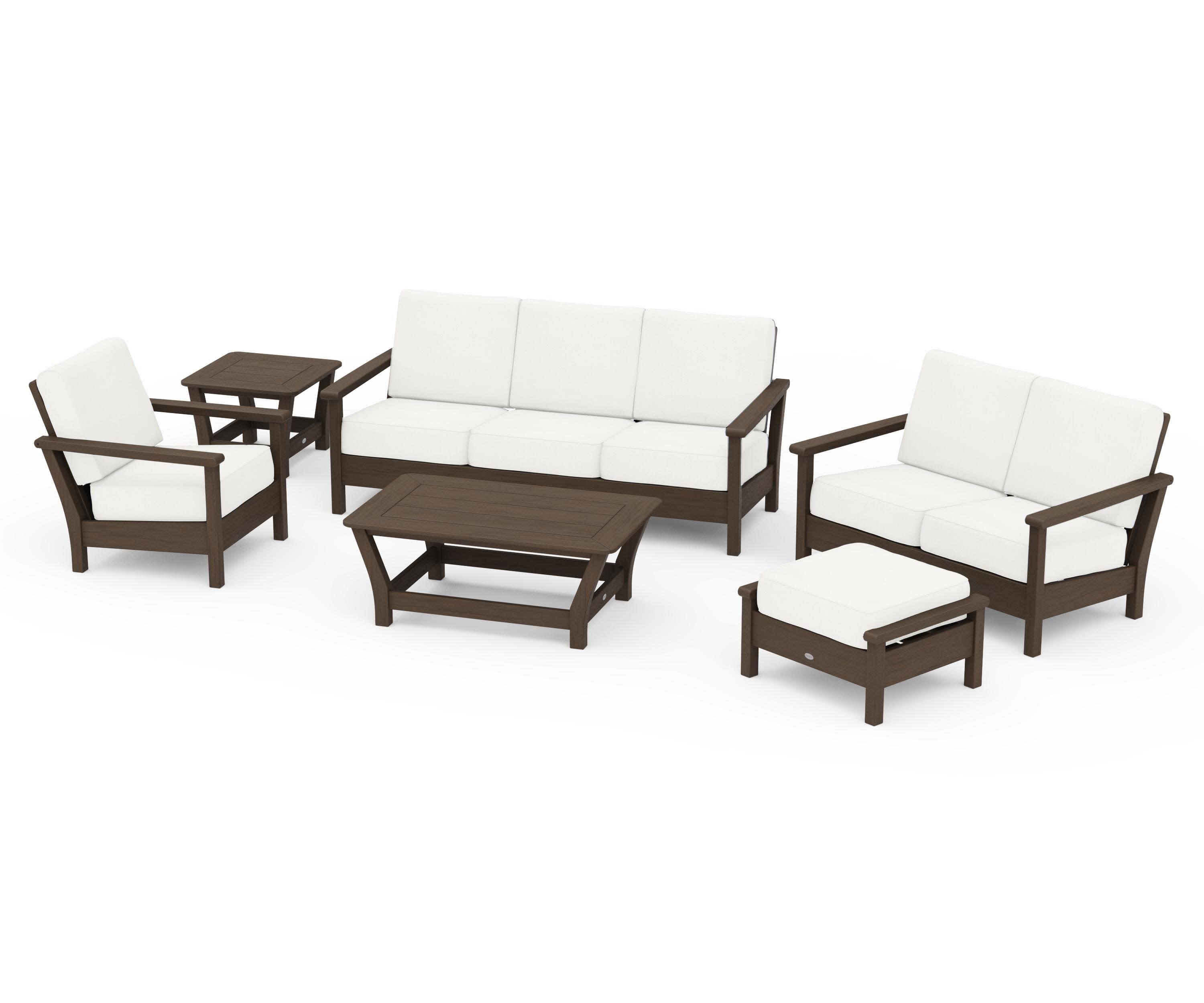 Harbour 6-Piece Outdoor Living Set in Kona / Natural Linen