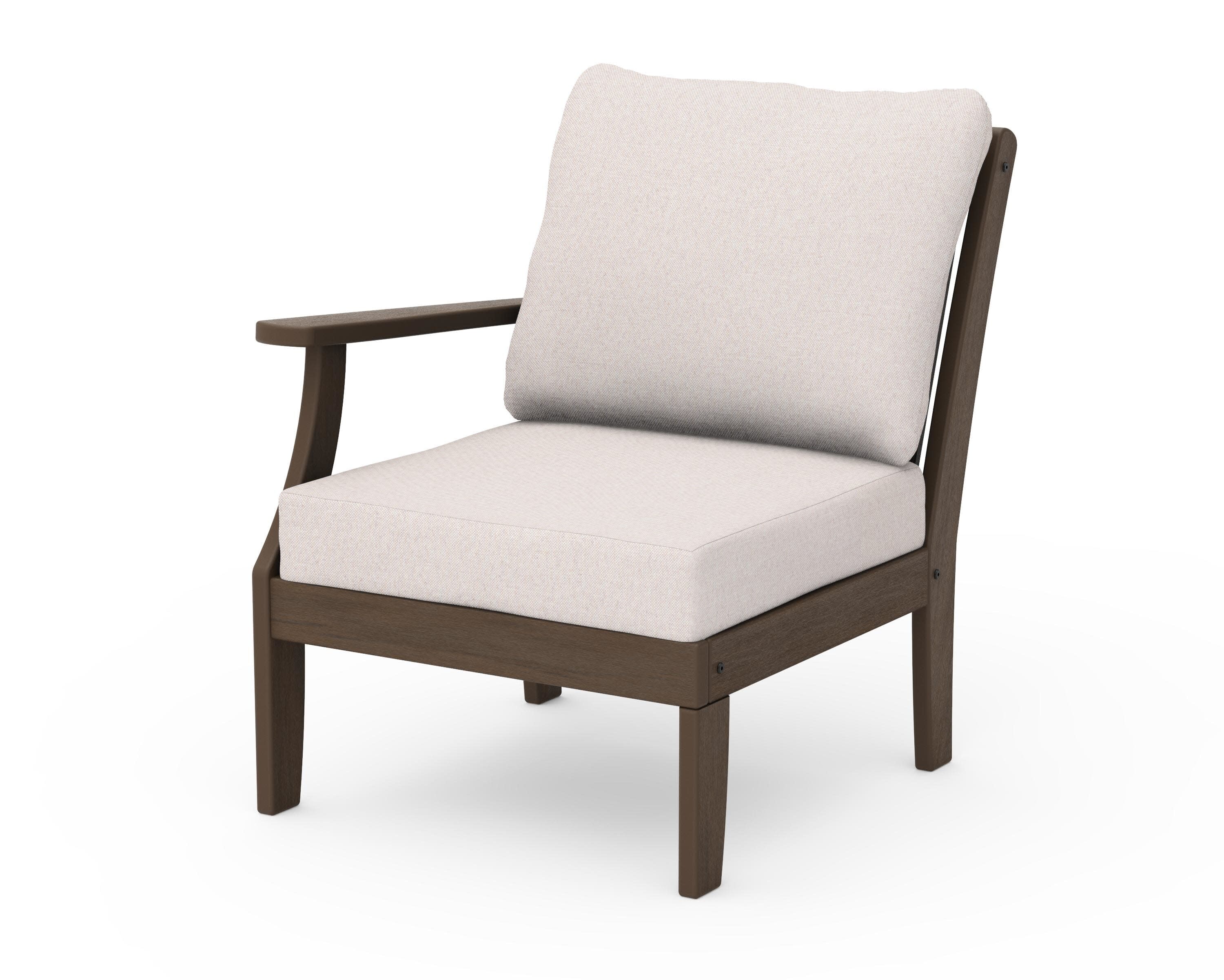 Braxton Modular Left Arm Chair in Kona / Dune Burlap