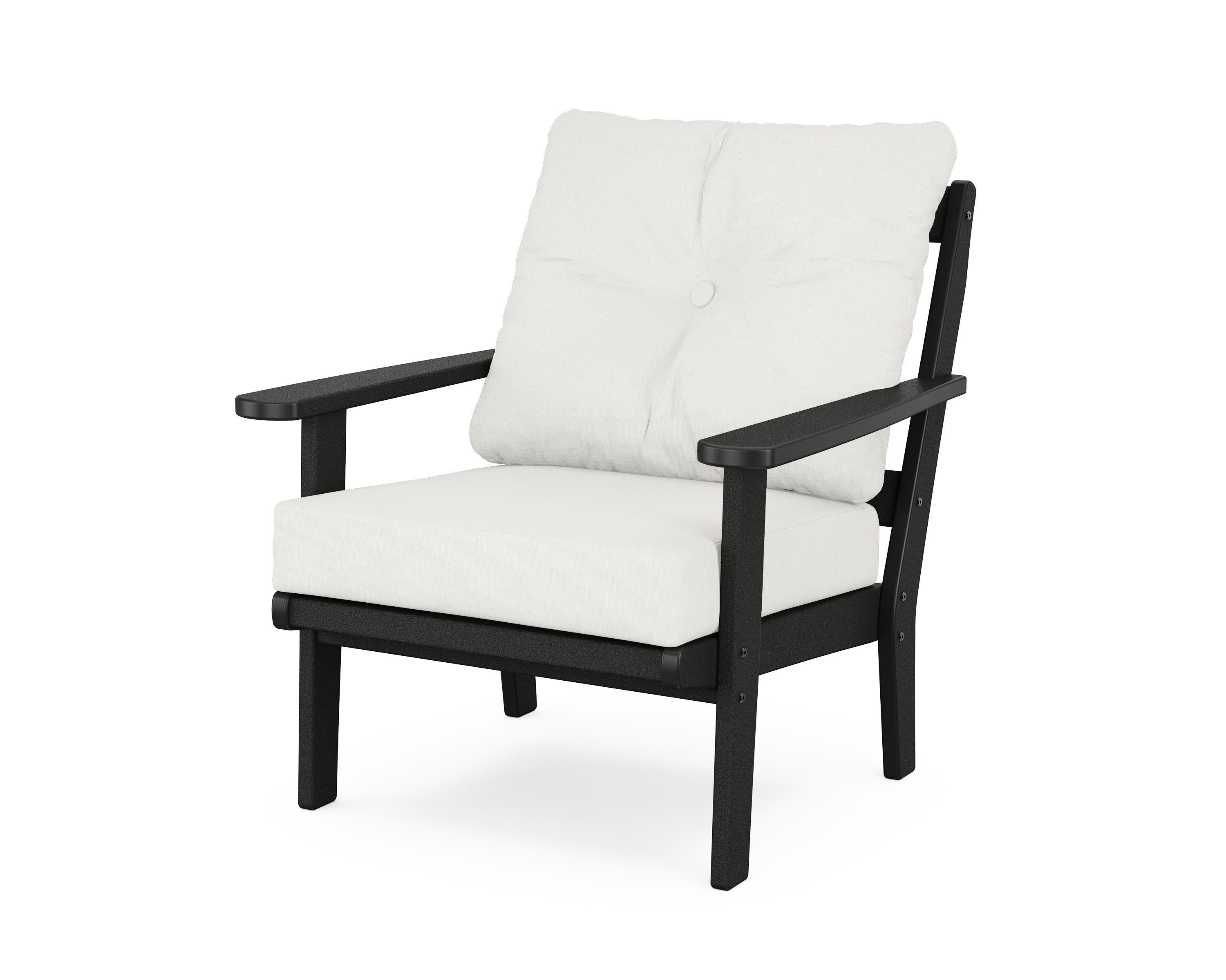Mission Deep Seating Chair in Black / Natural Linen