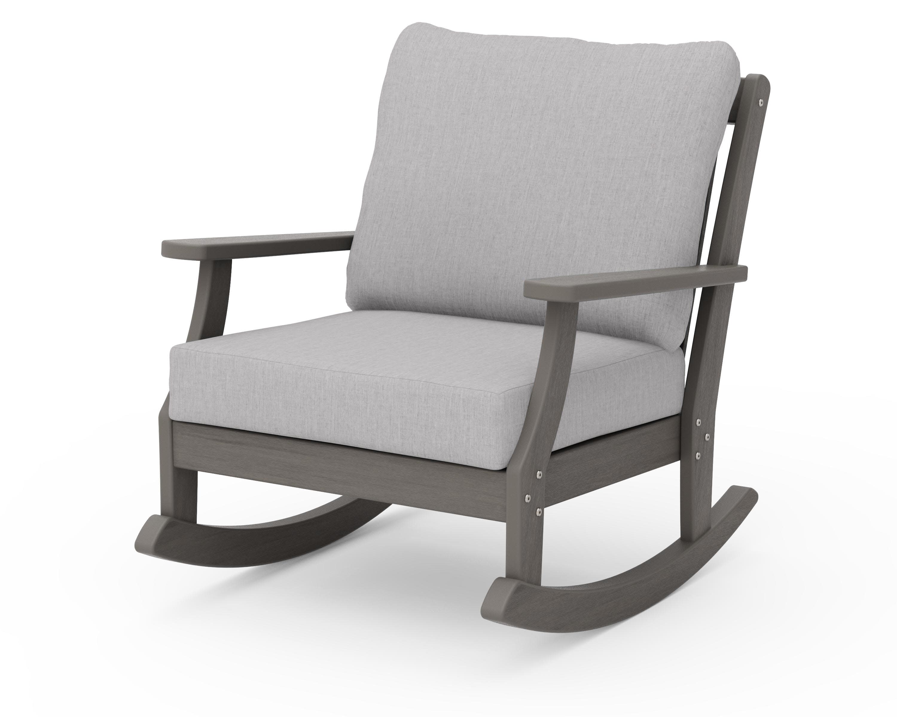 Braxton Deep Seating Rocking Chair in Driftwood / Granite