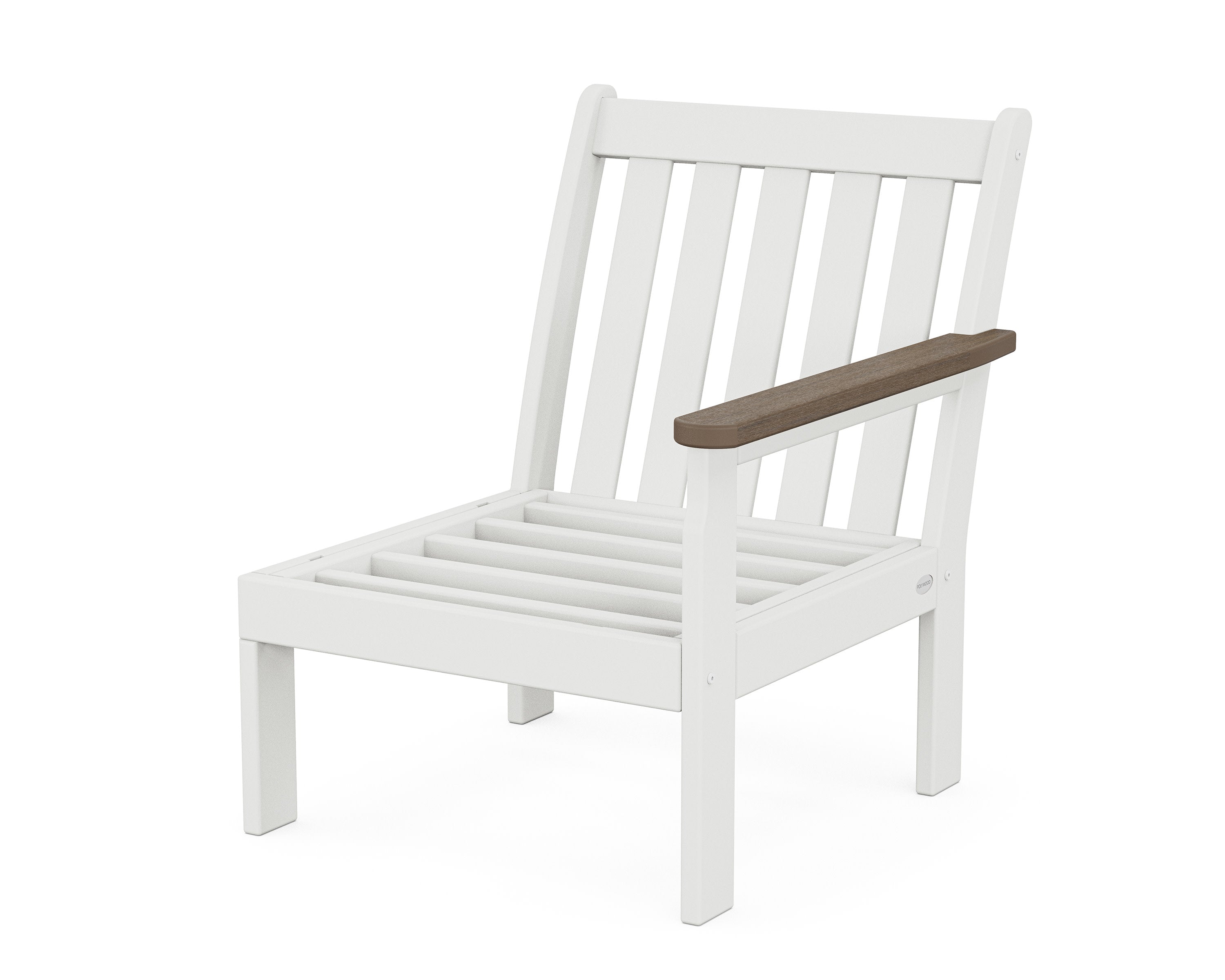 Vineyard Modular Right Arm Chair Frame in White / Kona