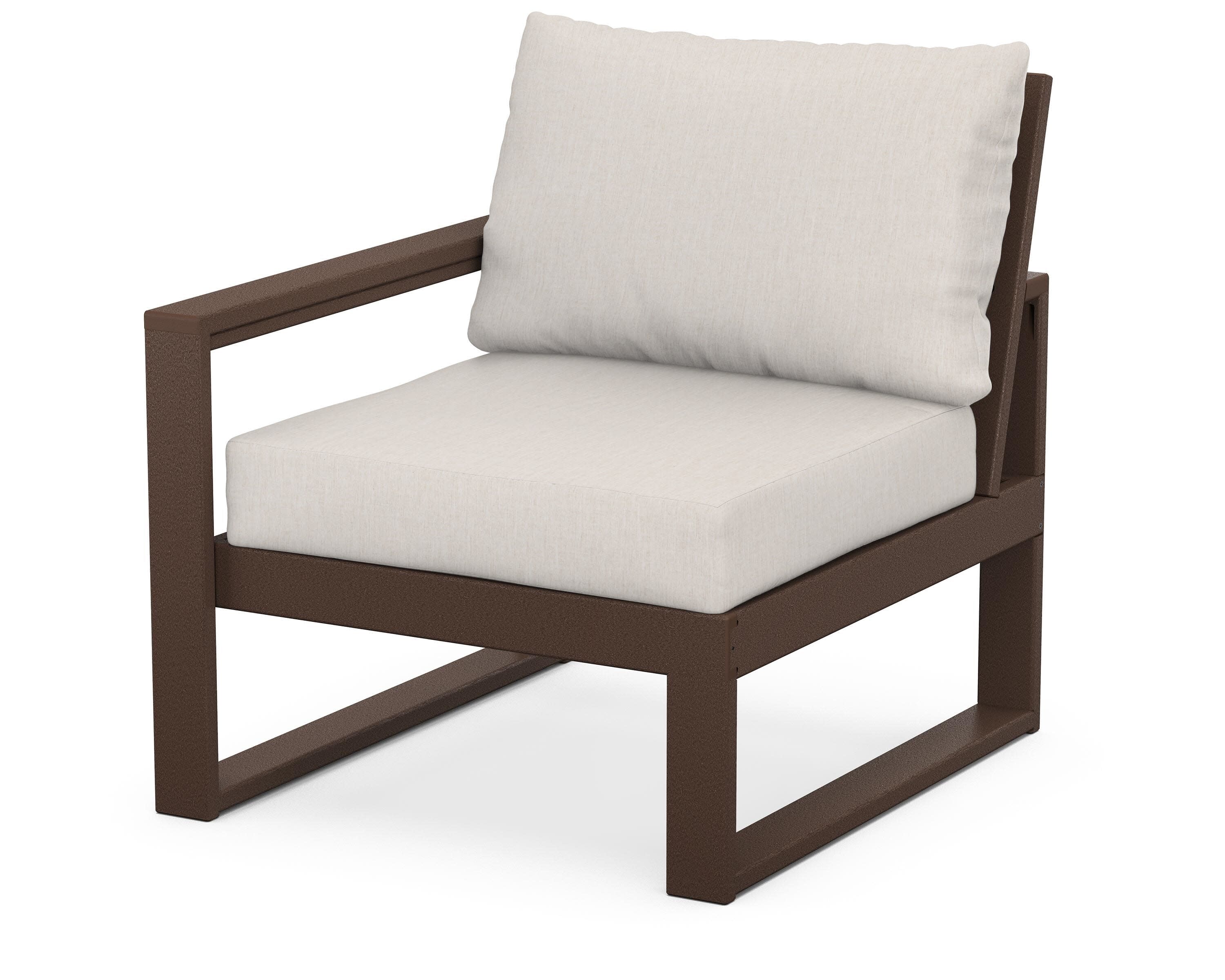 EDGE Modular Left Arm Chair in Mahogany / Cast Ash