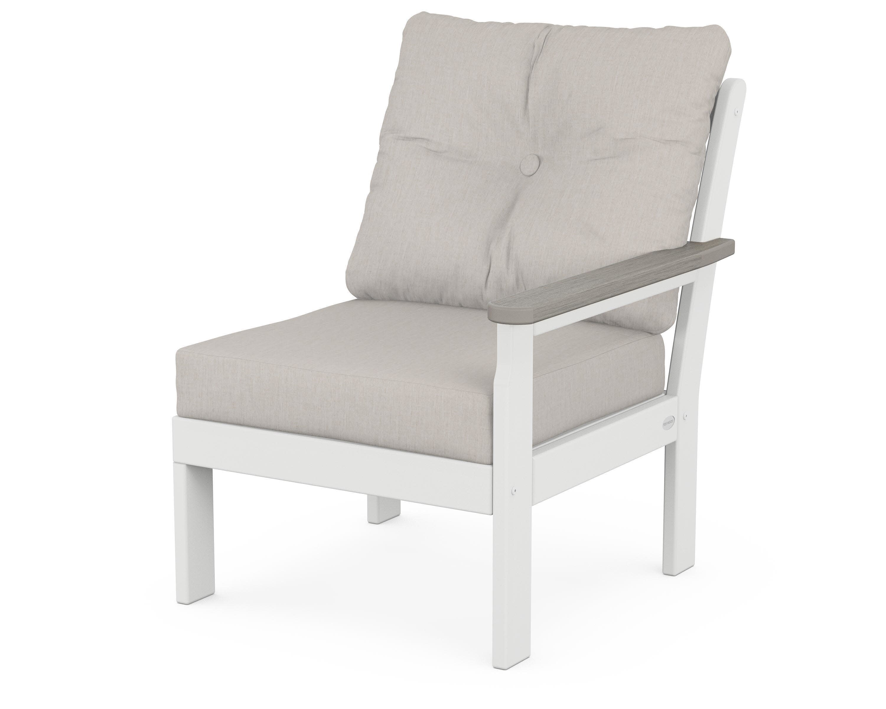 Vineyard Modular Right Arm Chair in White / Driftwood / Cast Ash