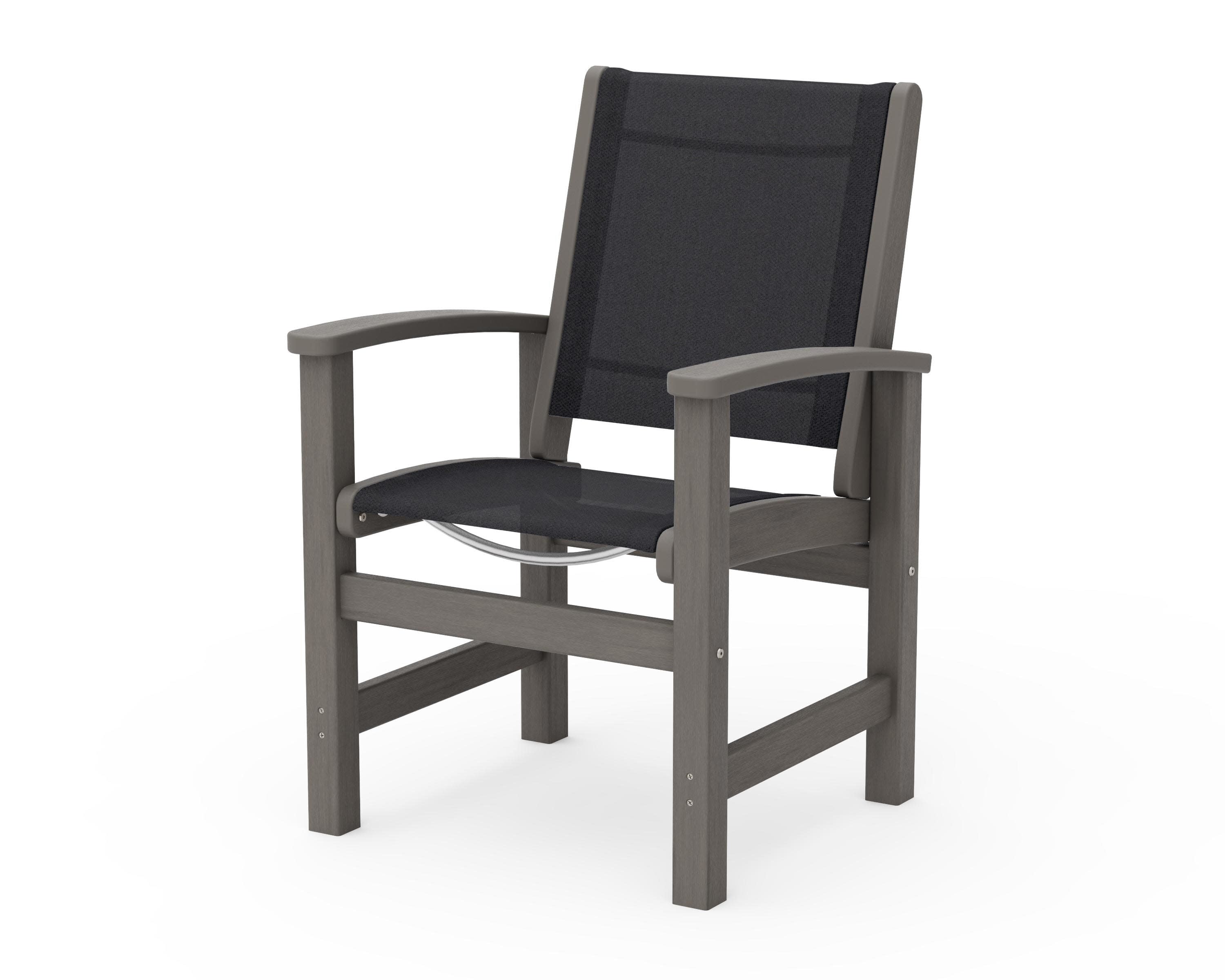 Coastal Dining Chair in Driftwood / Black Sling