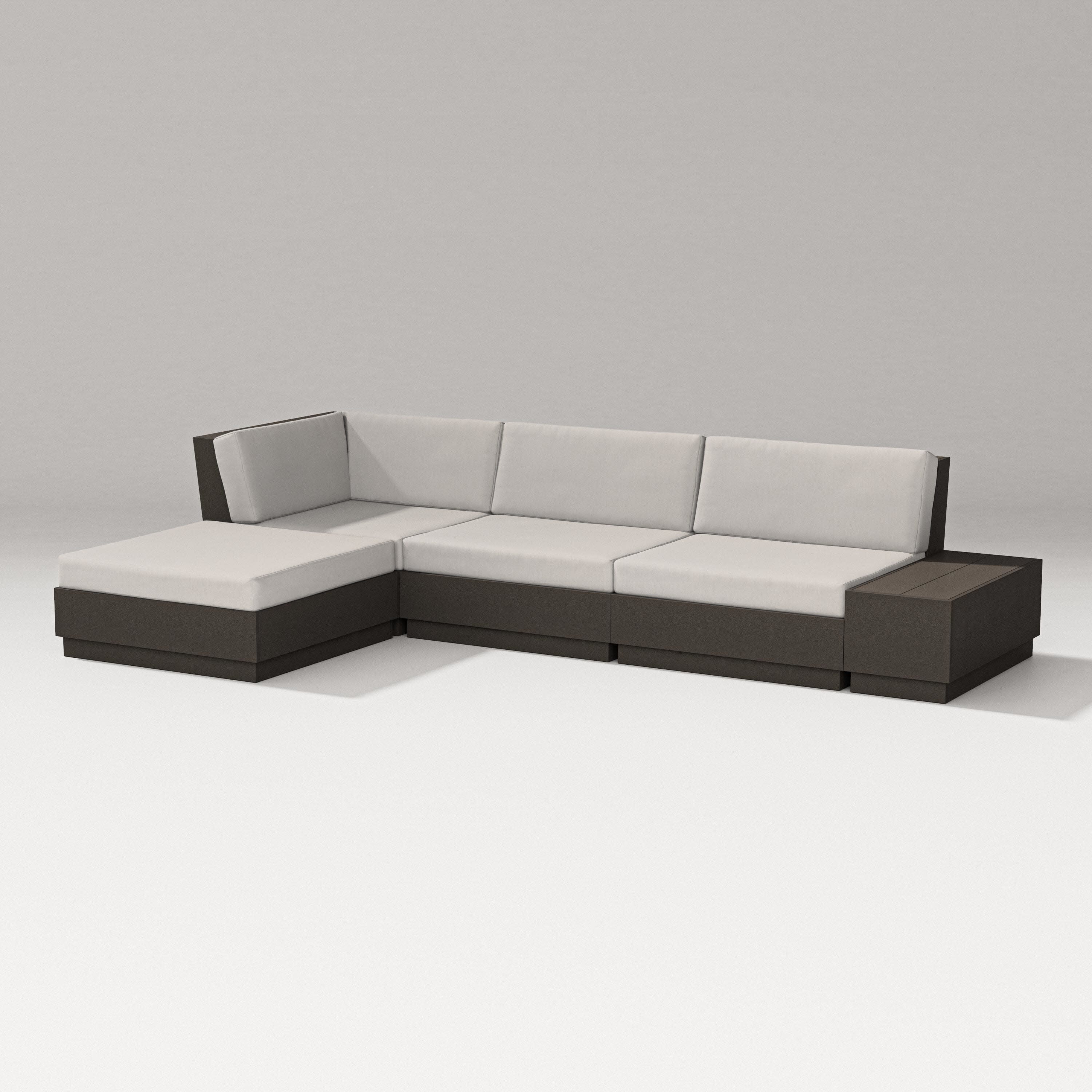 Elevate Chaise Sectional in Vintage Coffee / Cast Ash