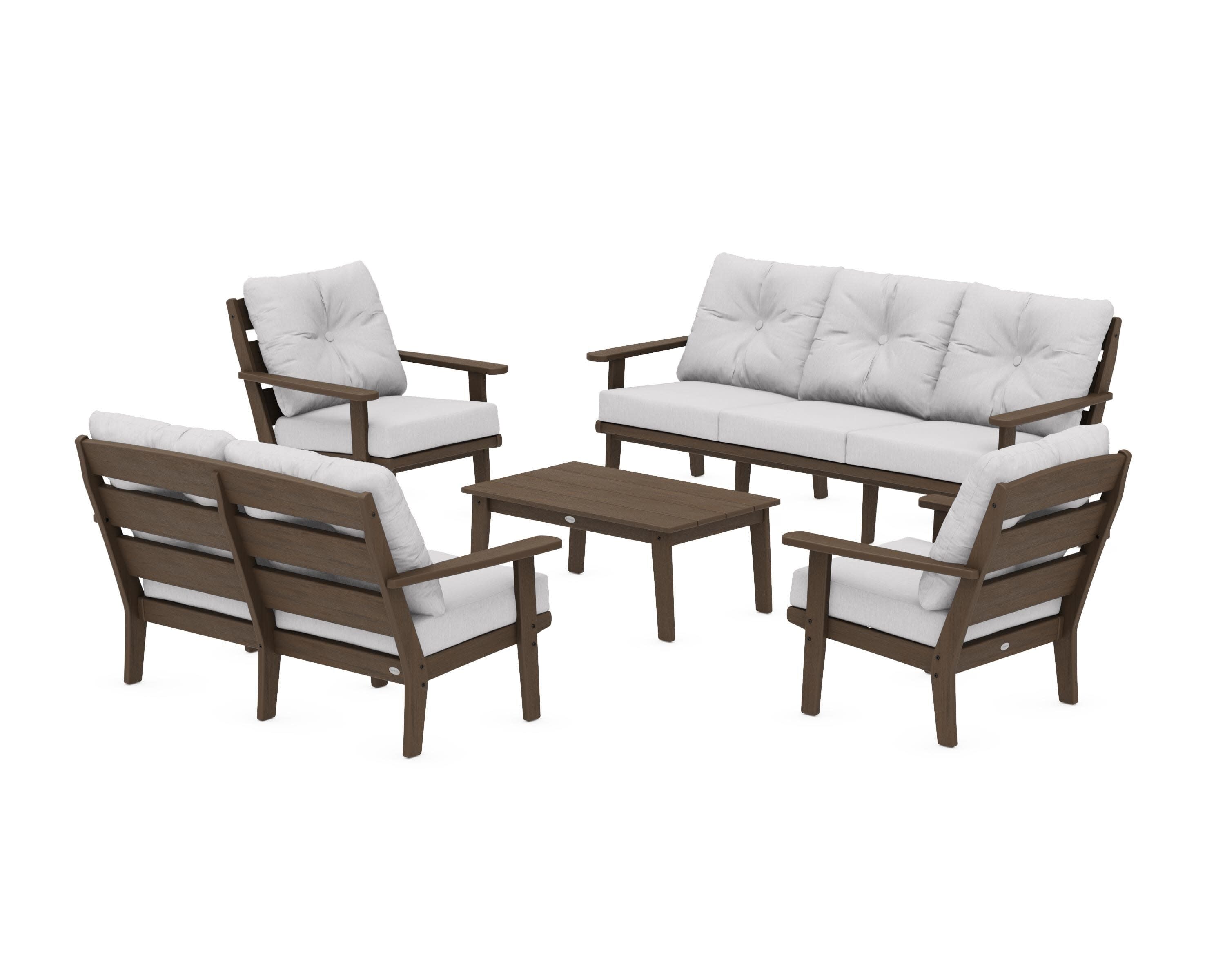 Lakeside 5-Piece Lounge Sofa Set in Kona / Granite