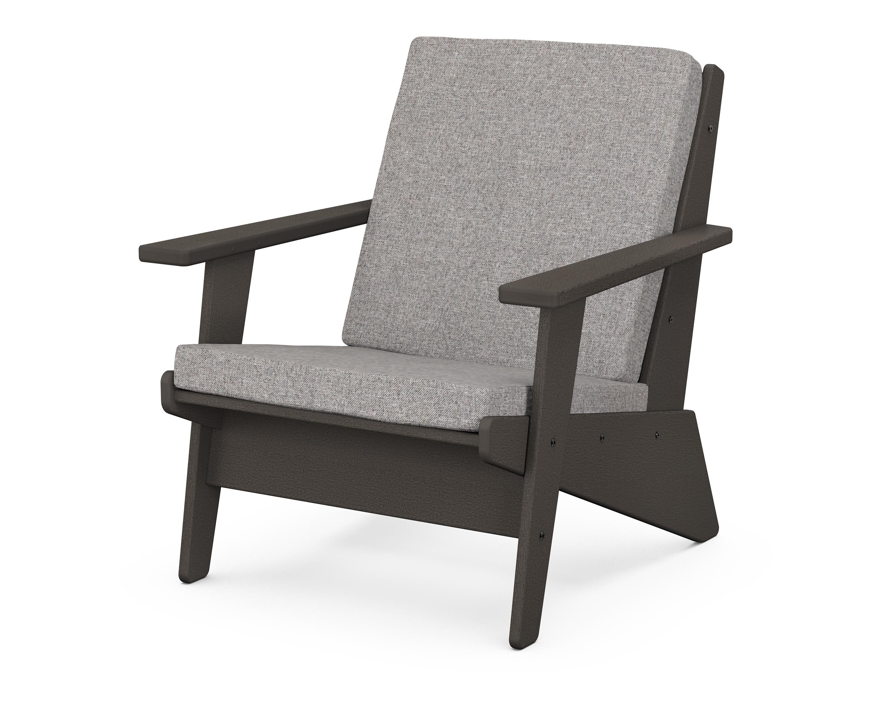 Riviera Modern Lounge Chair in Vintage Coffee / Grey Mist