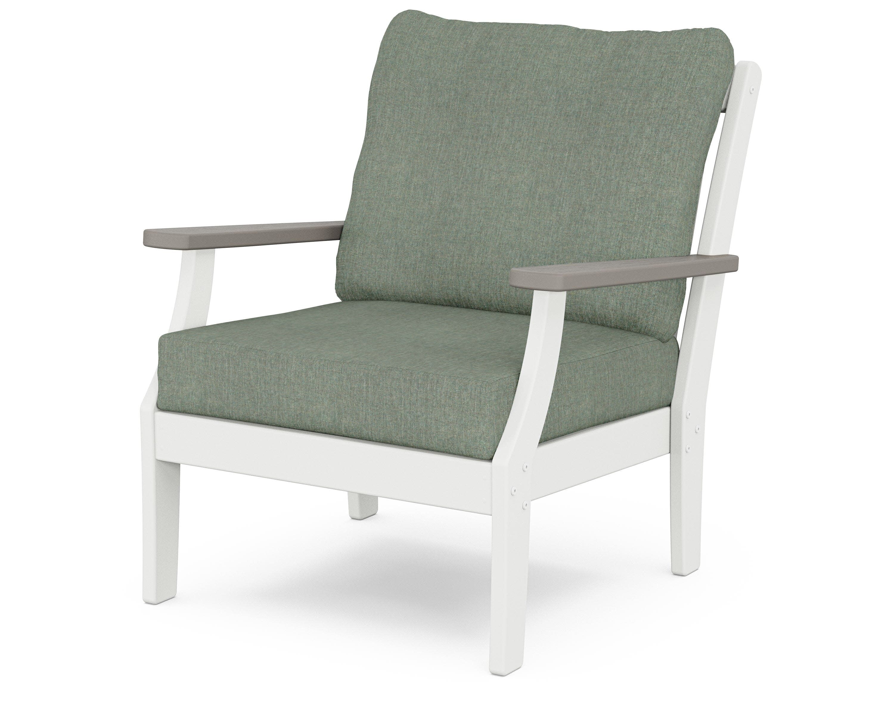 Braxton Deep Seating Chair in White / Driftwood / Cast Sage