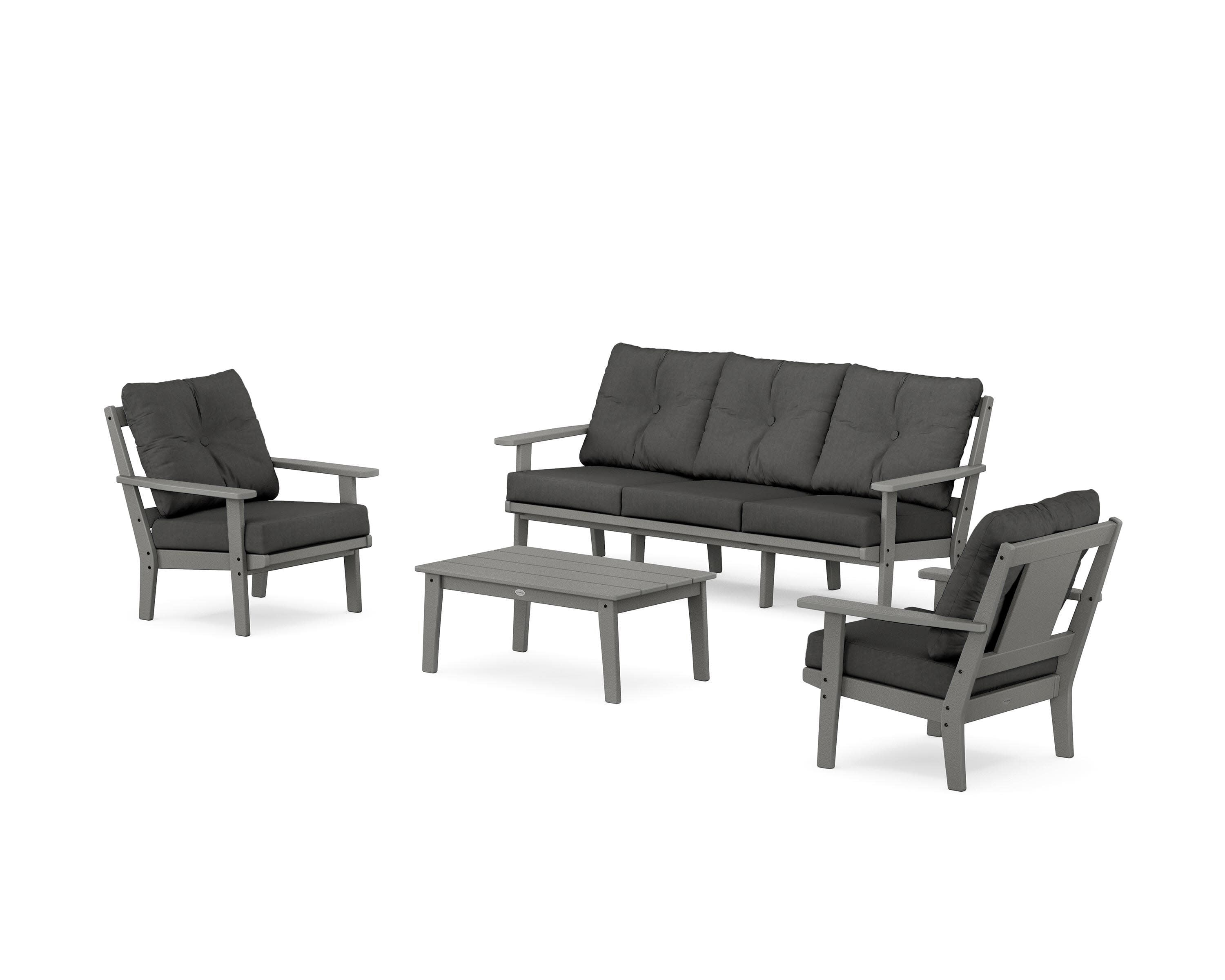 Prairie 4-Piece Deep Seating Set with Sofa in Slate Grey / Spectrum Carbon