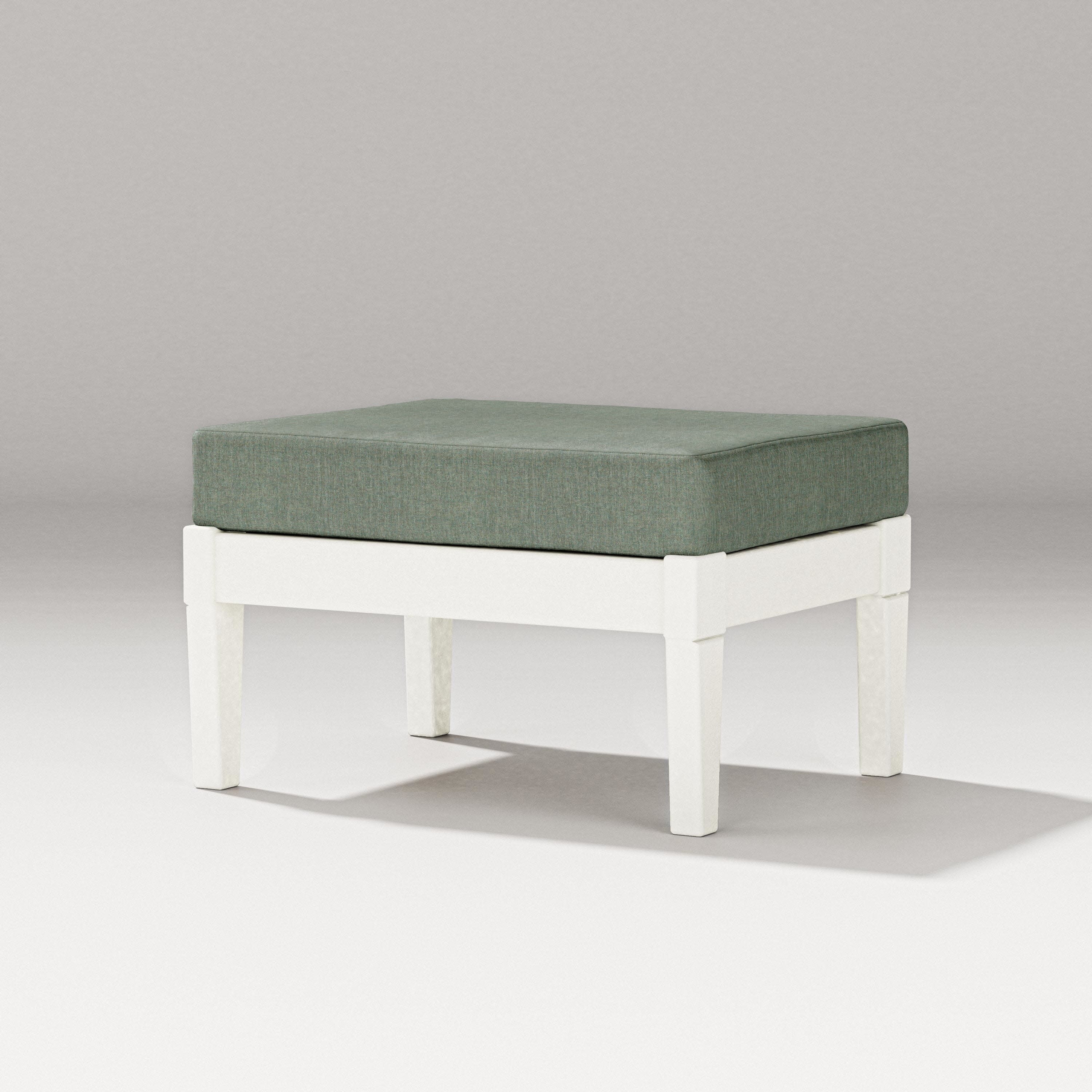Estate Lounge Ottoman in Vintage White / Cast Sage
