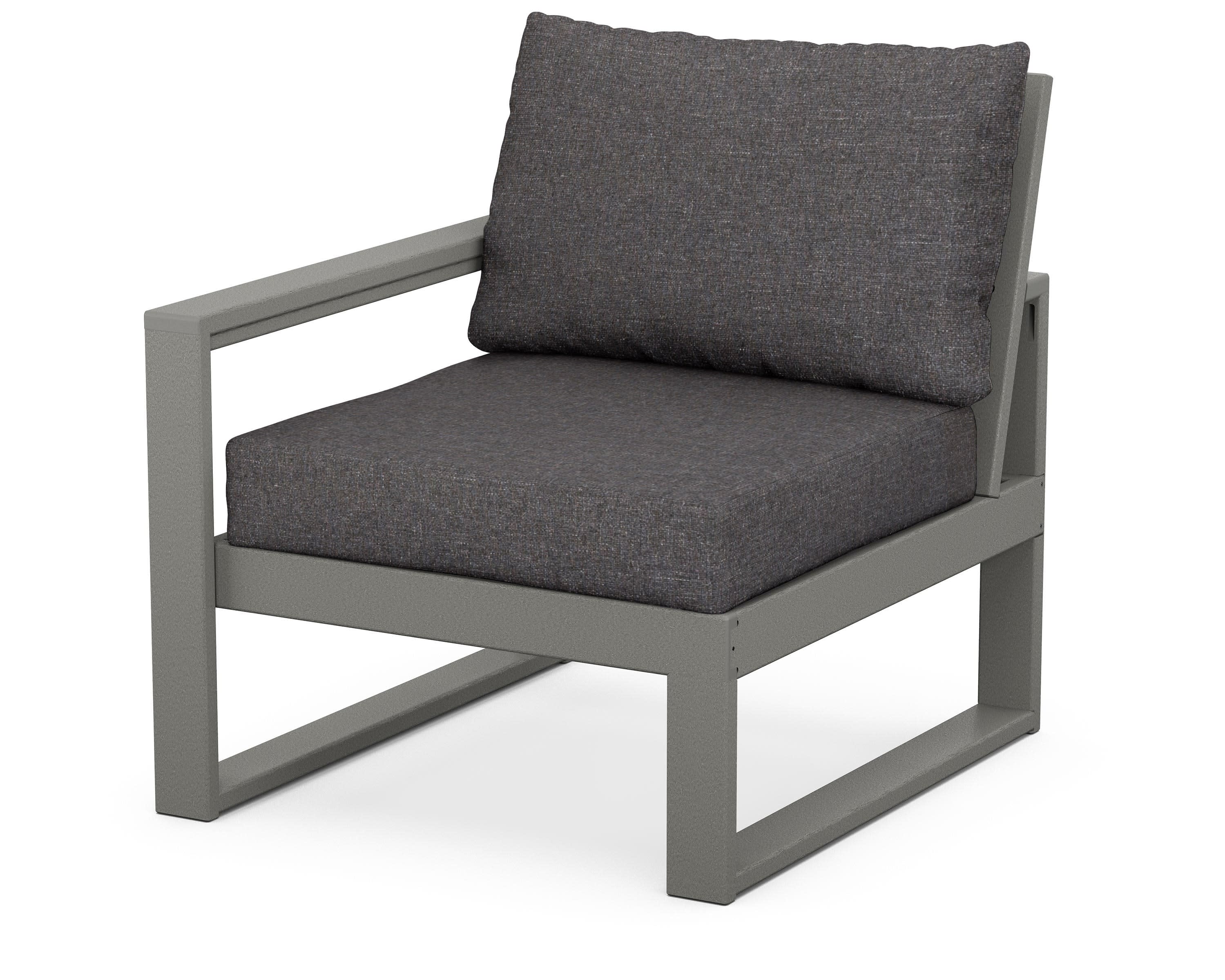 EDGE Modular Left Arm Chair in Slate Grey / Ash Charcoal