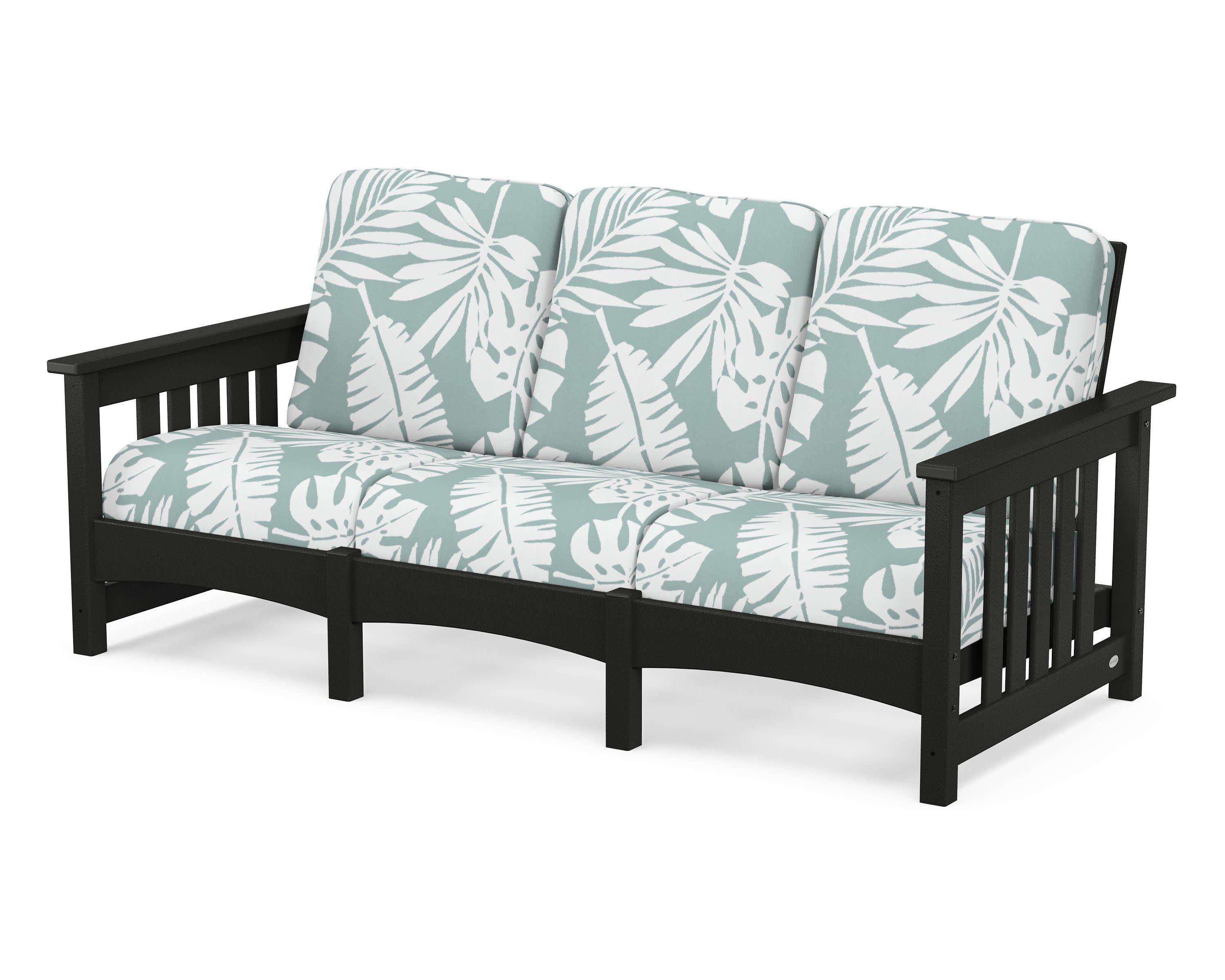 Club Mission Sofa in Black / Leaf Glacier Spa