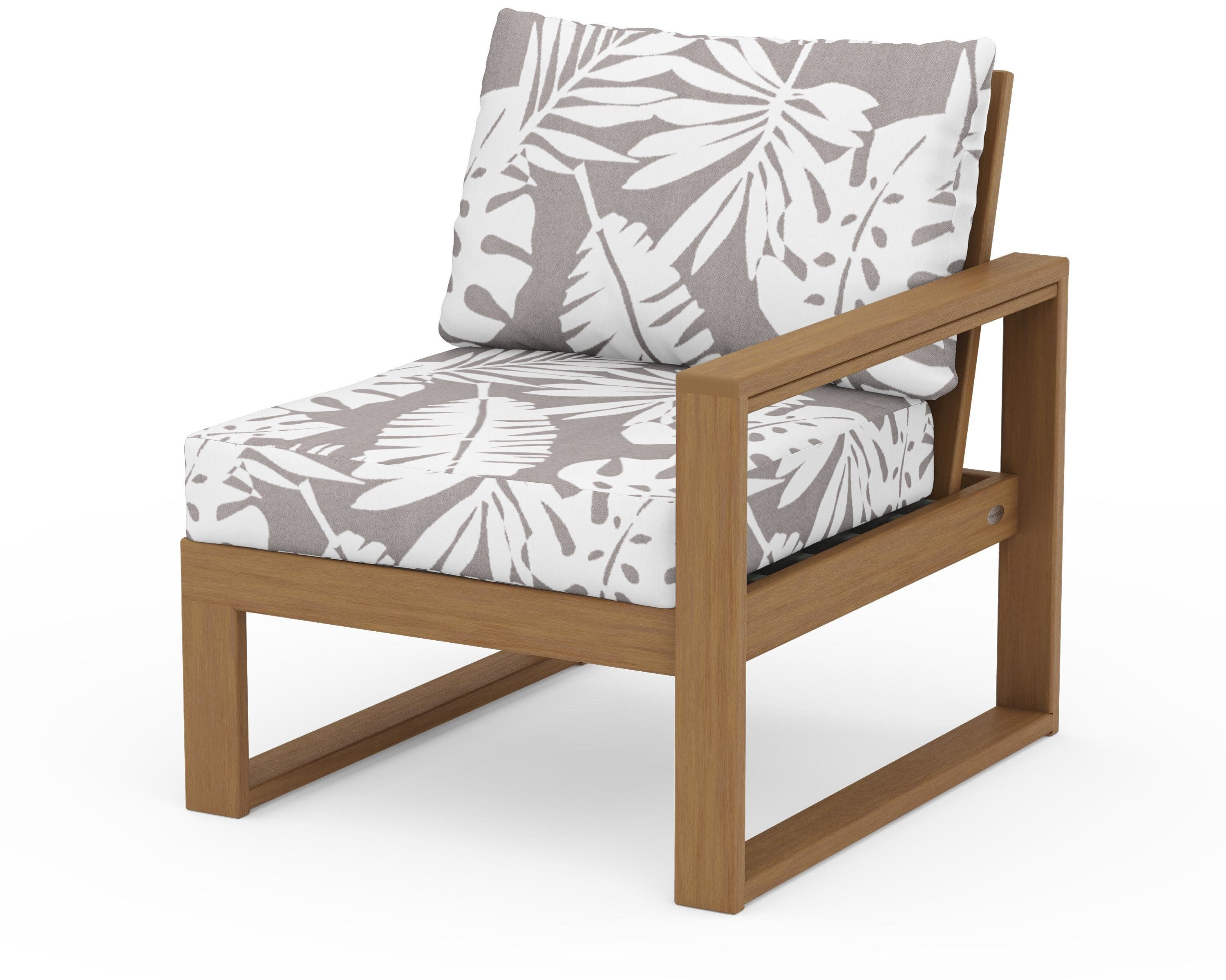 EDGE Modular Right Arm Chair in Natural / Leaf Grey Mist
