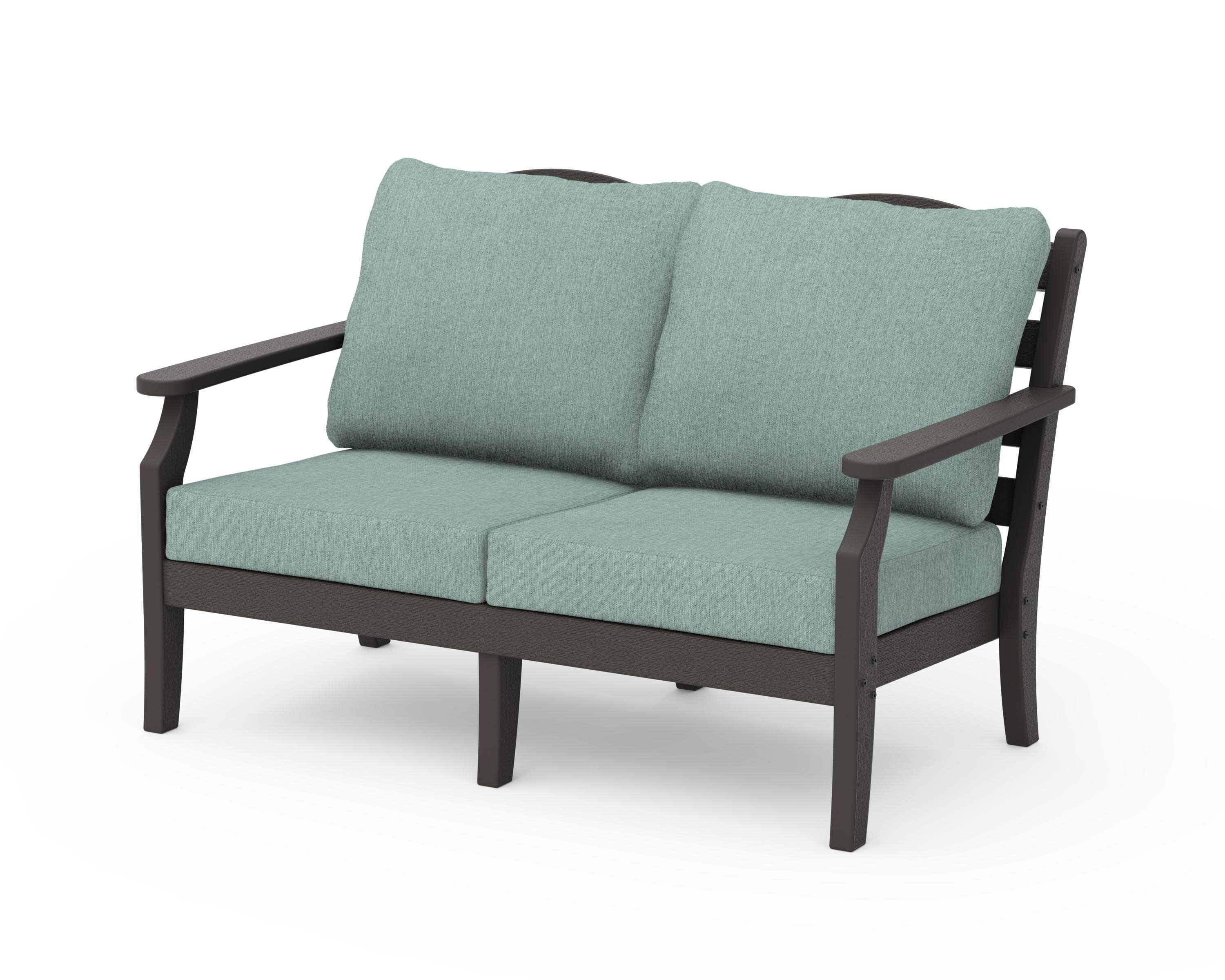 Savannah Deep Seating Loveseat in Vintage Coffee / Glacier Spa