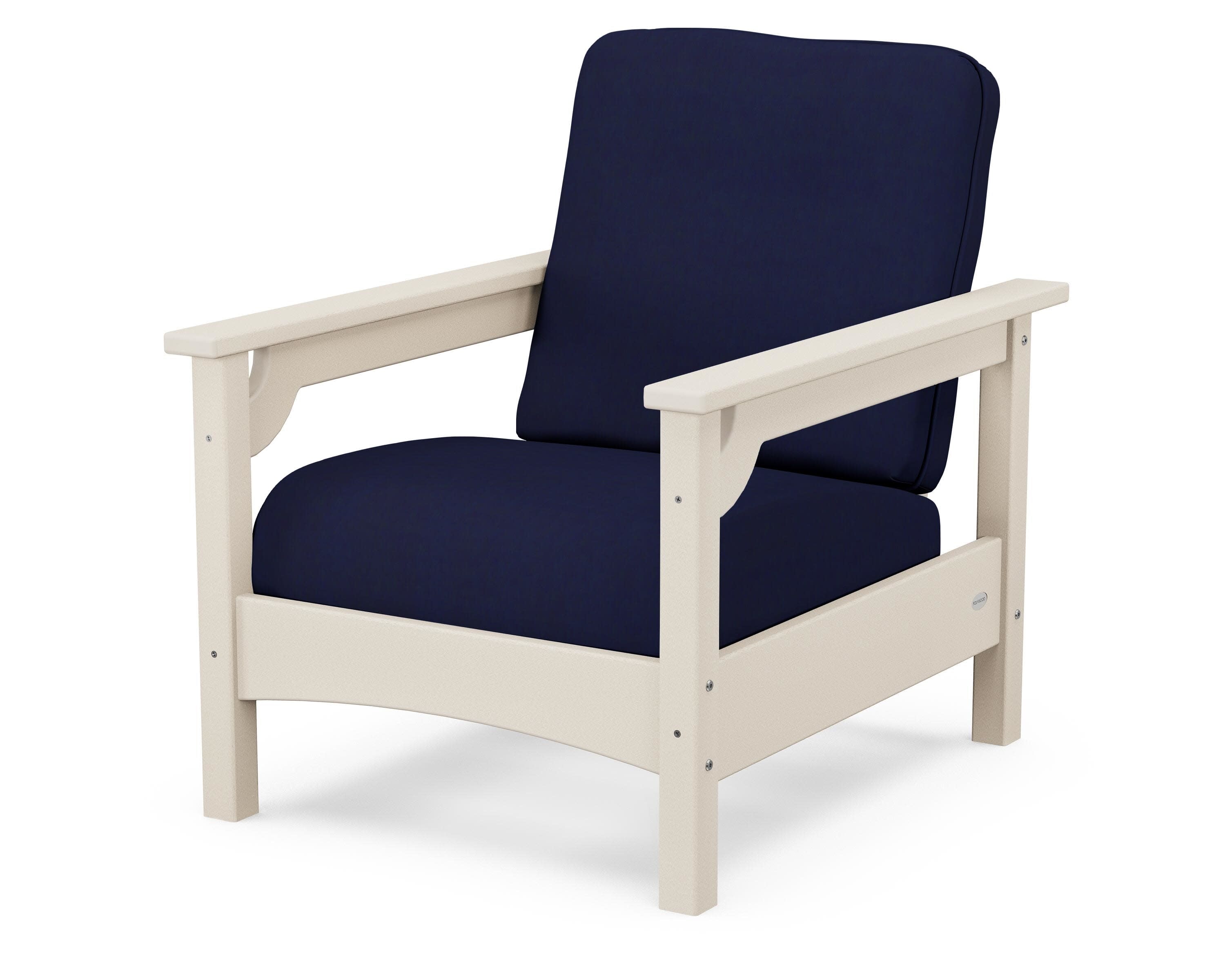 Club Chair in Sand / Navy