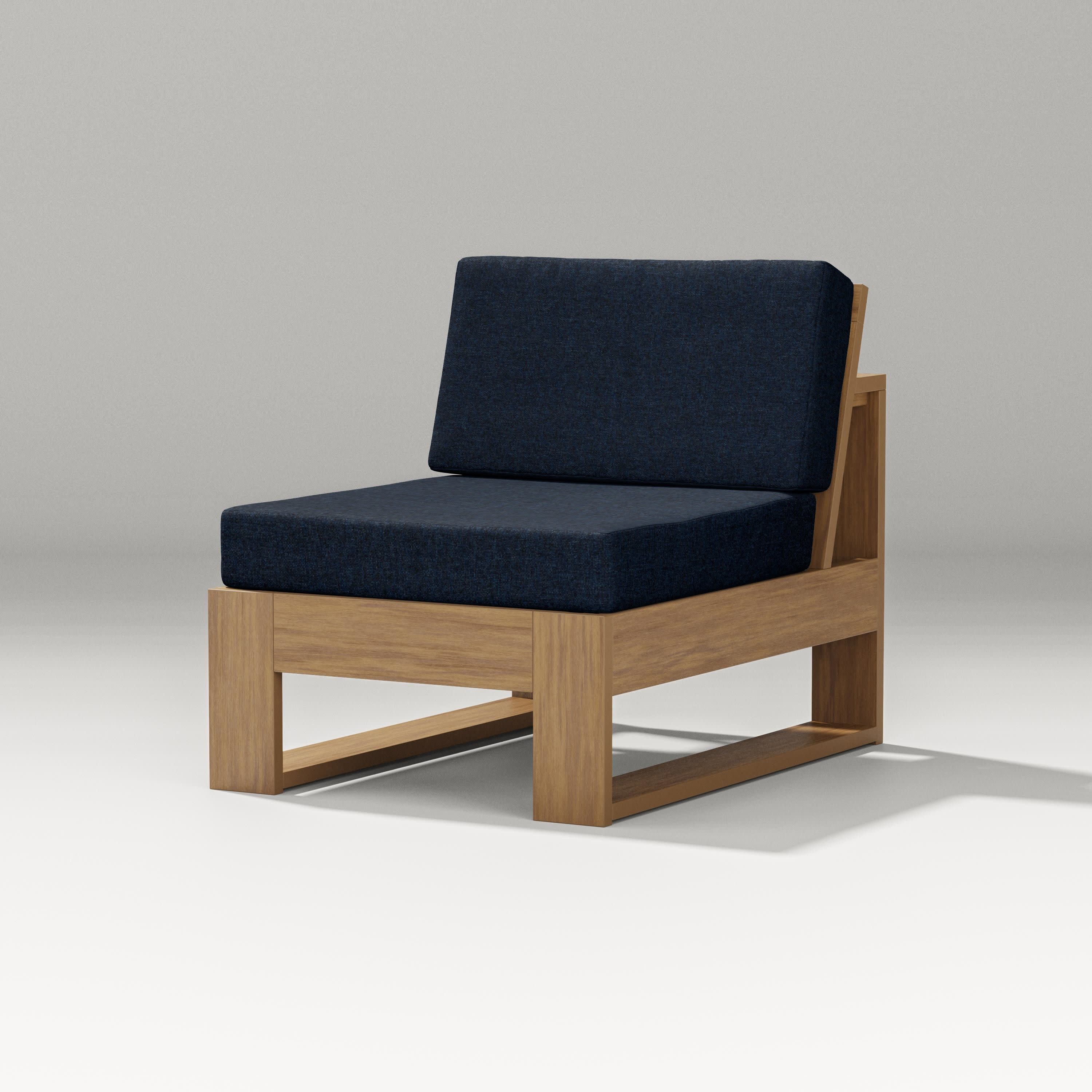 Latitude Modular Armless Chair in Natural / Marine Indigo