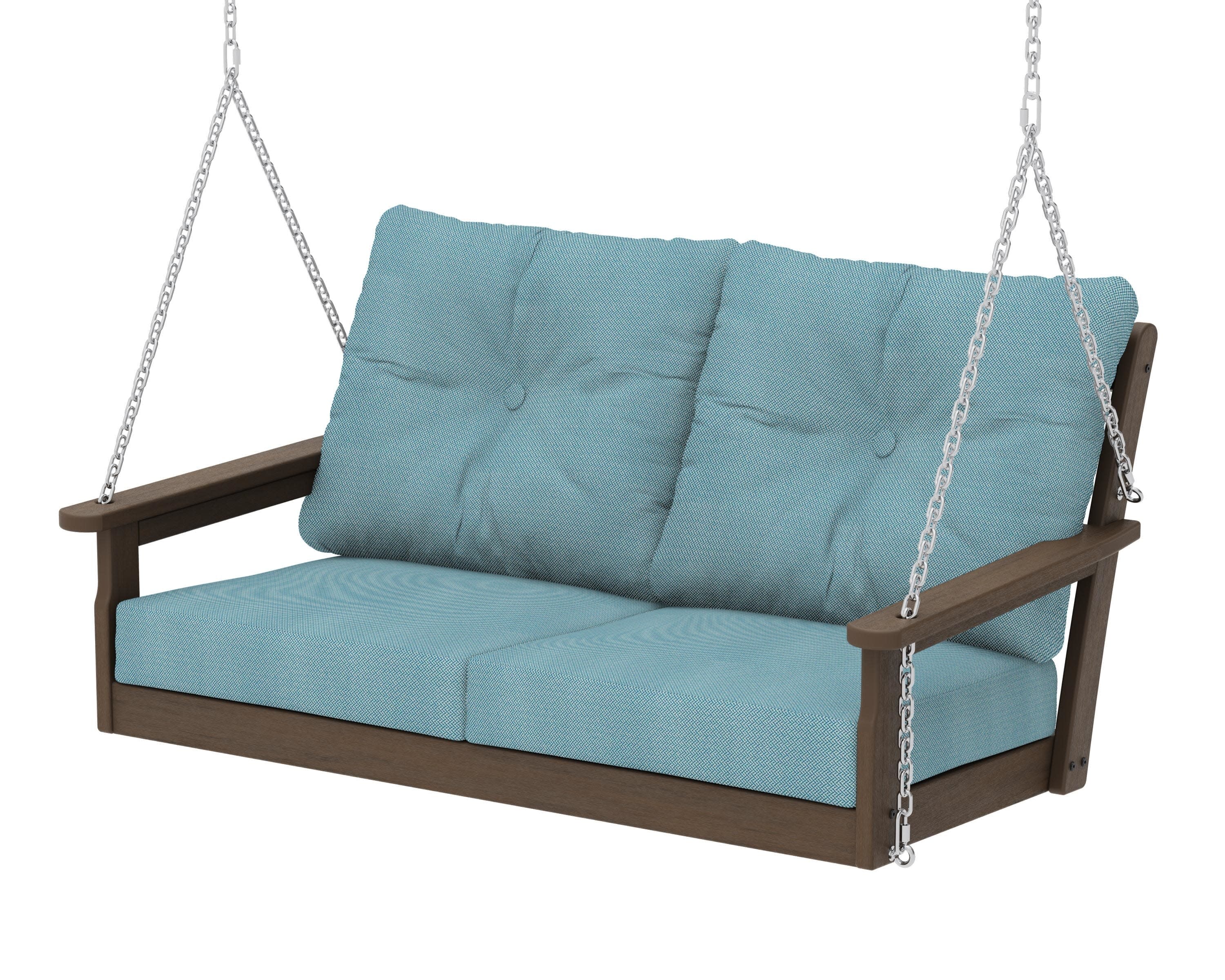 Vineyard Deep Seating Swing in Kona / Lattice Sky Blue