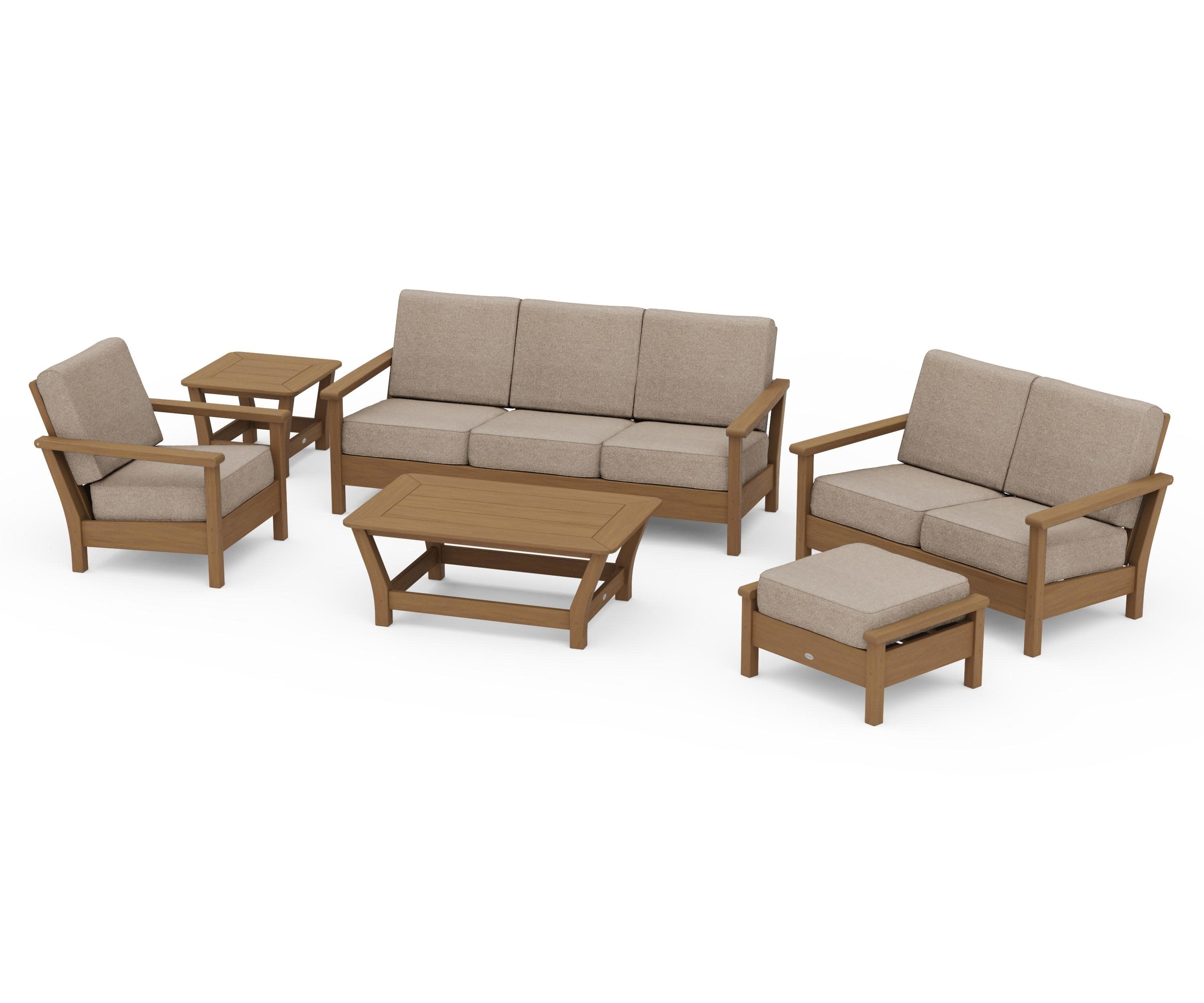Harbour 6-Piece Outdoor Living Set in Natural / Spiced Burlap
