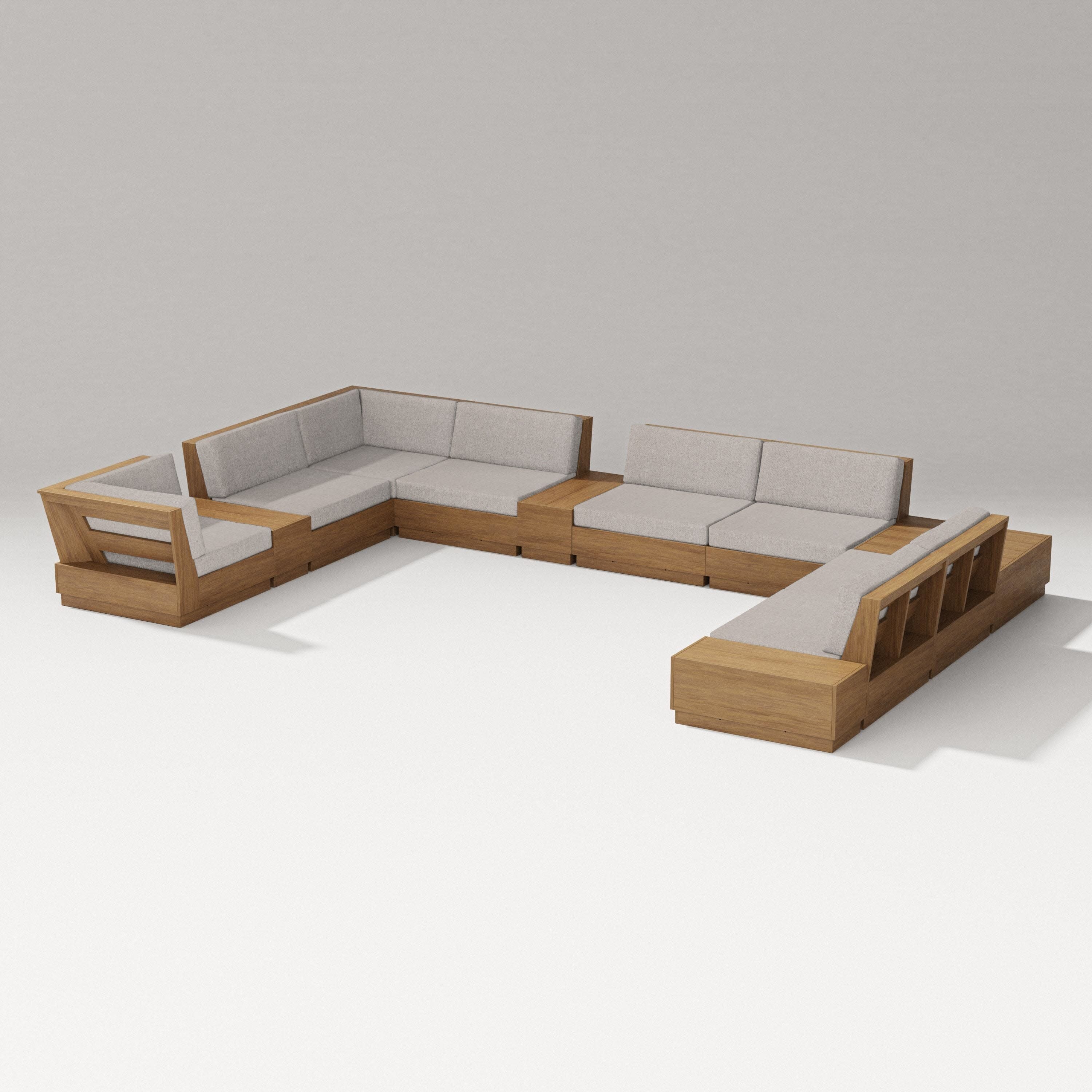 Elevate 12-Piece Conversation Sectional Set in Natural / Weathered Tweed