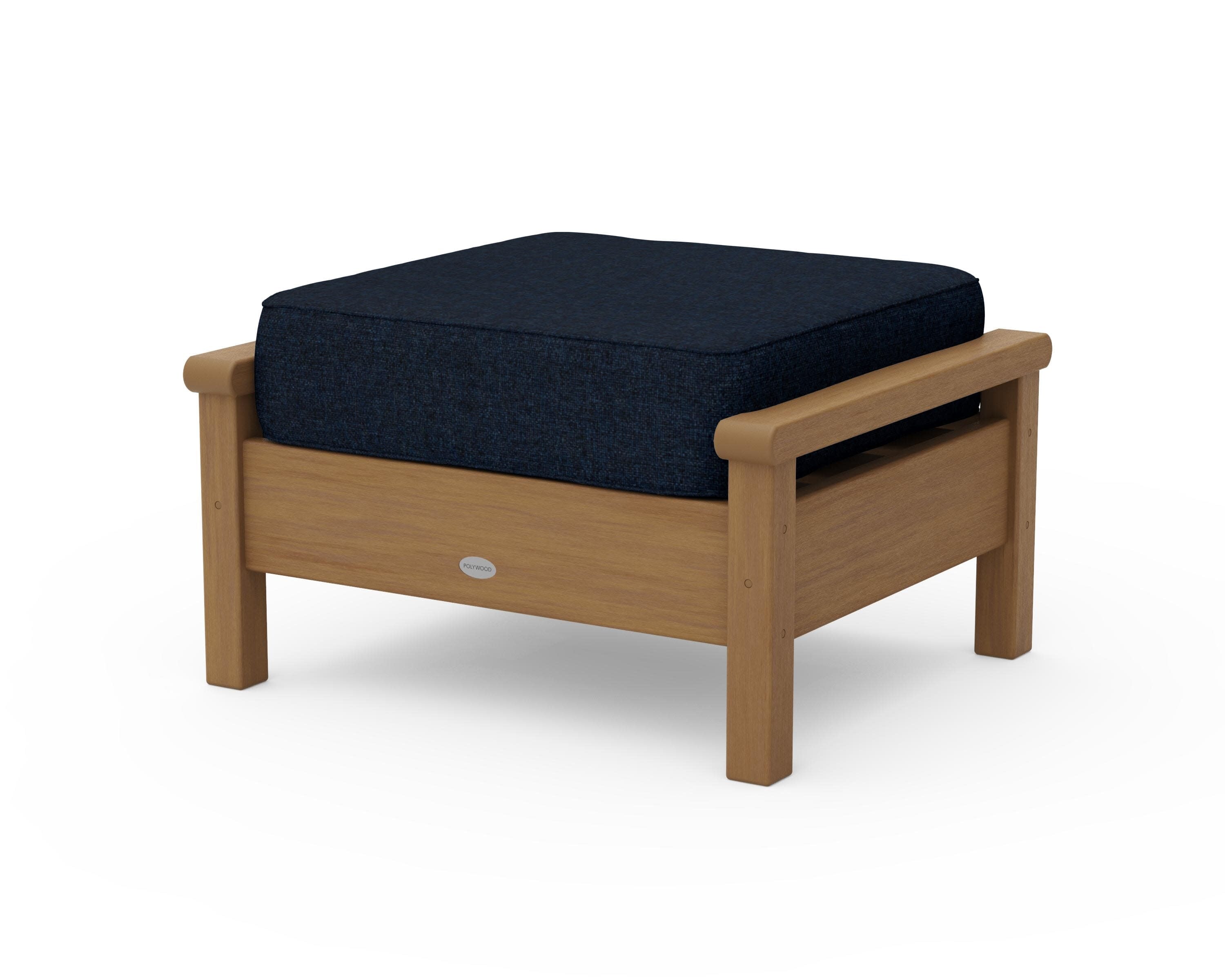Harbour Deep Seating Ottoman in Natural / Marine Indigo