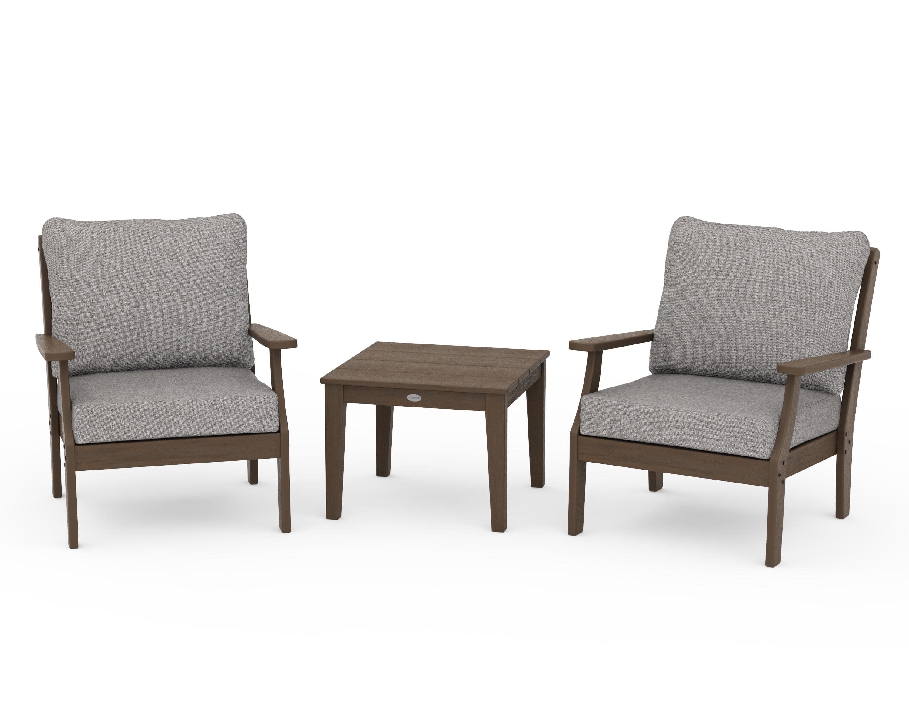 Braxton 3-Piece Deep Seating Set in Kona / Grey Mist