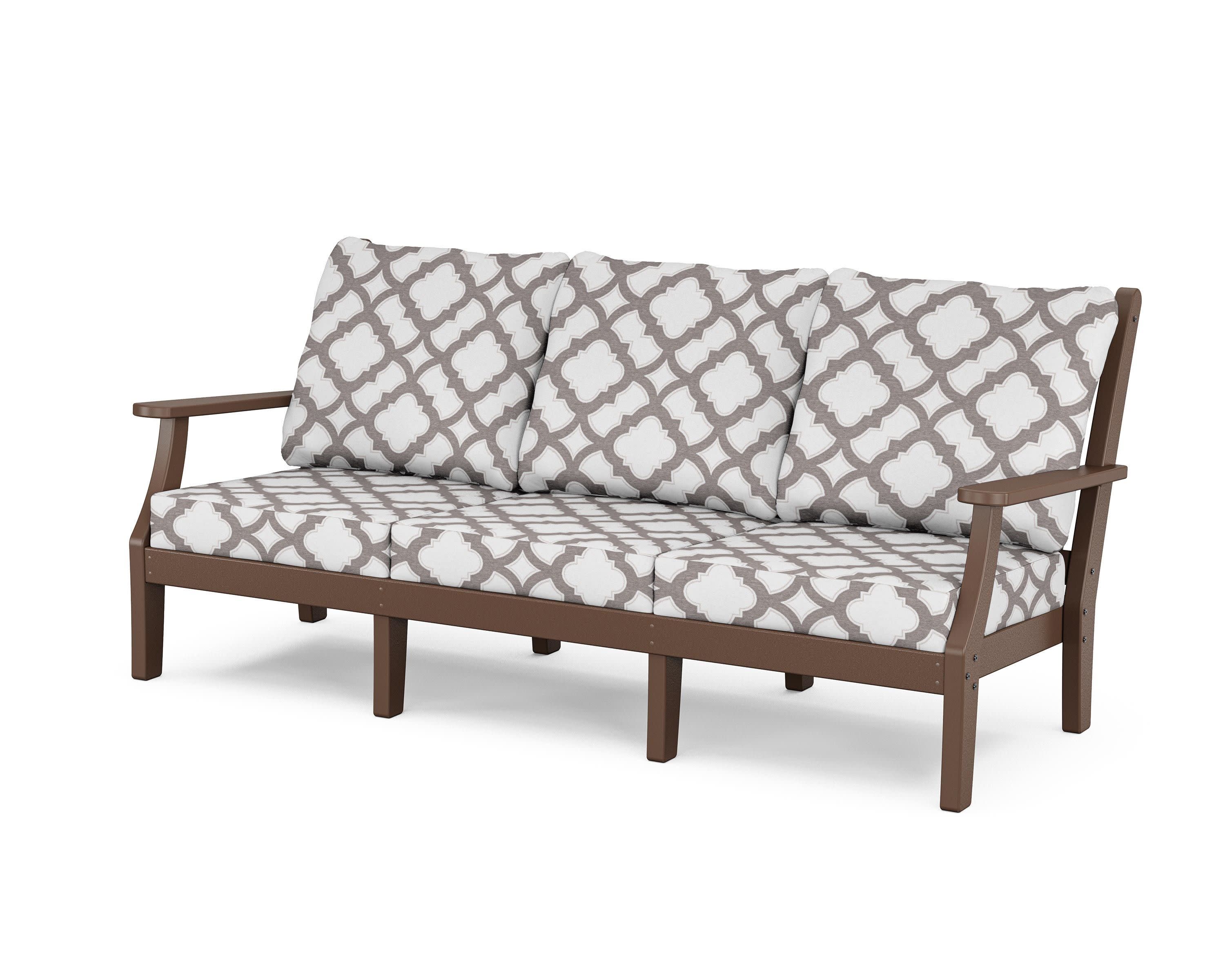 Wovendale Deep Seating Sofa in Mahogany / Trellis Grey Mist