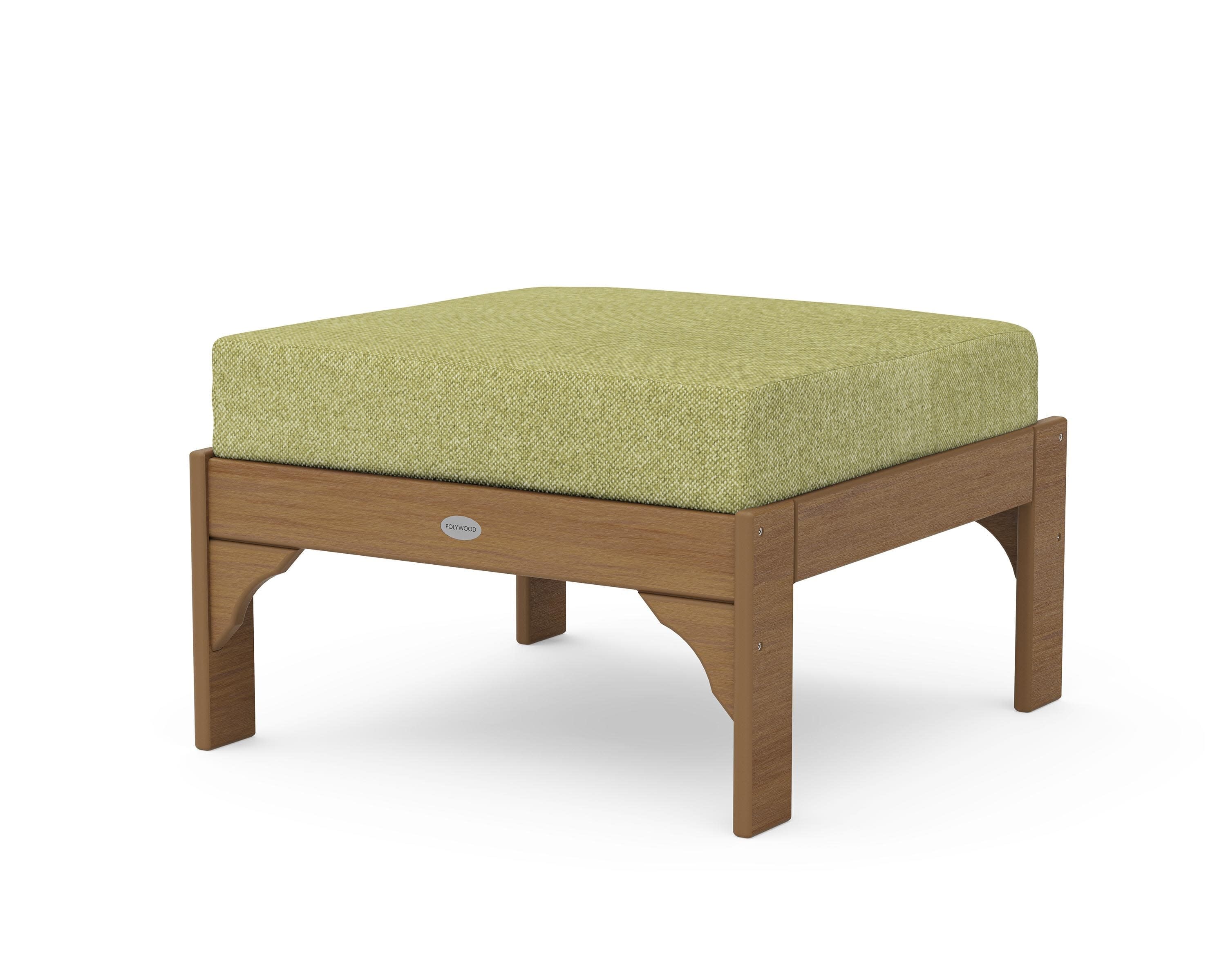 Vineyard Deep Seating Ottoman in Natural / Chartreuse Boucle