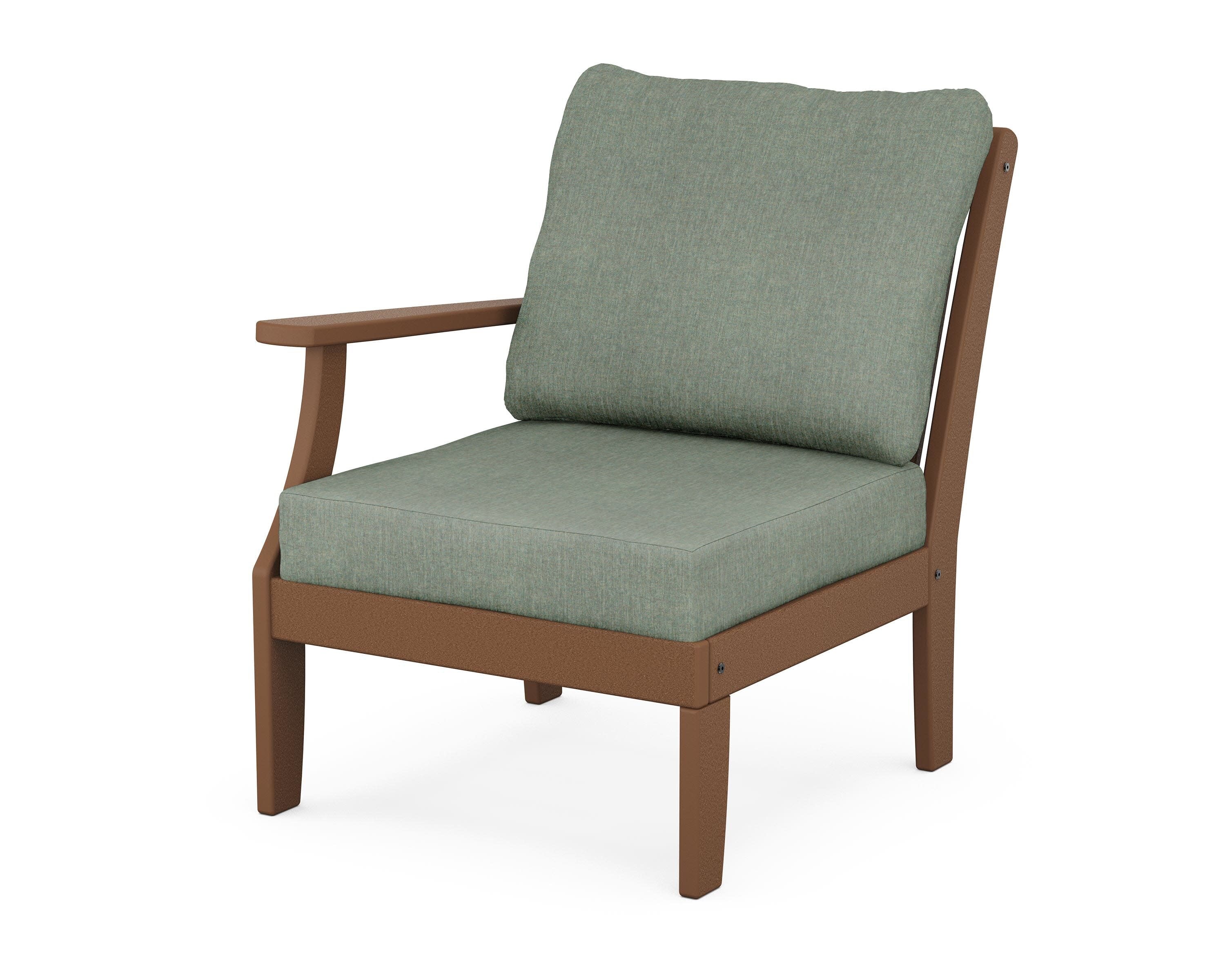 Braxton Modular Left Arm Chair in Teak / Cast Sage