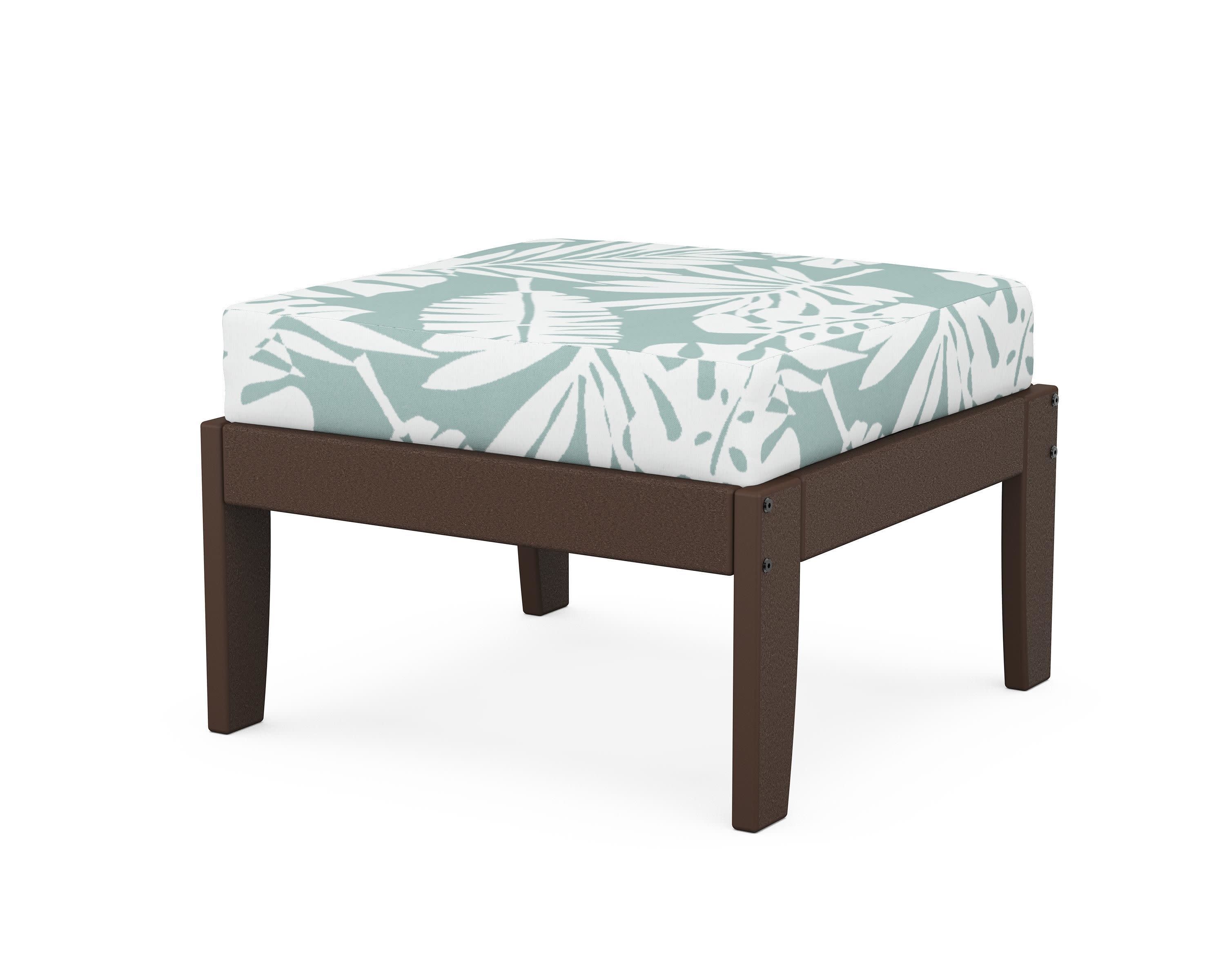 Modular Ottoman - Classic in Mahogany / Leaf Glacier Spa