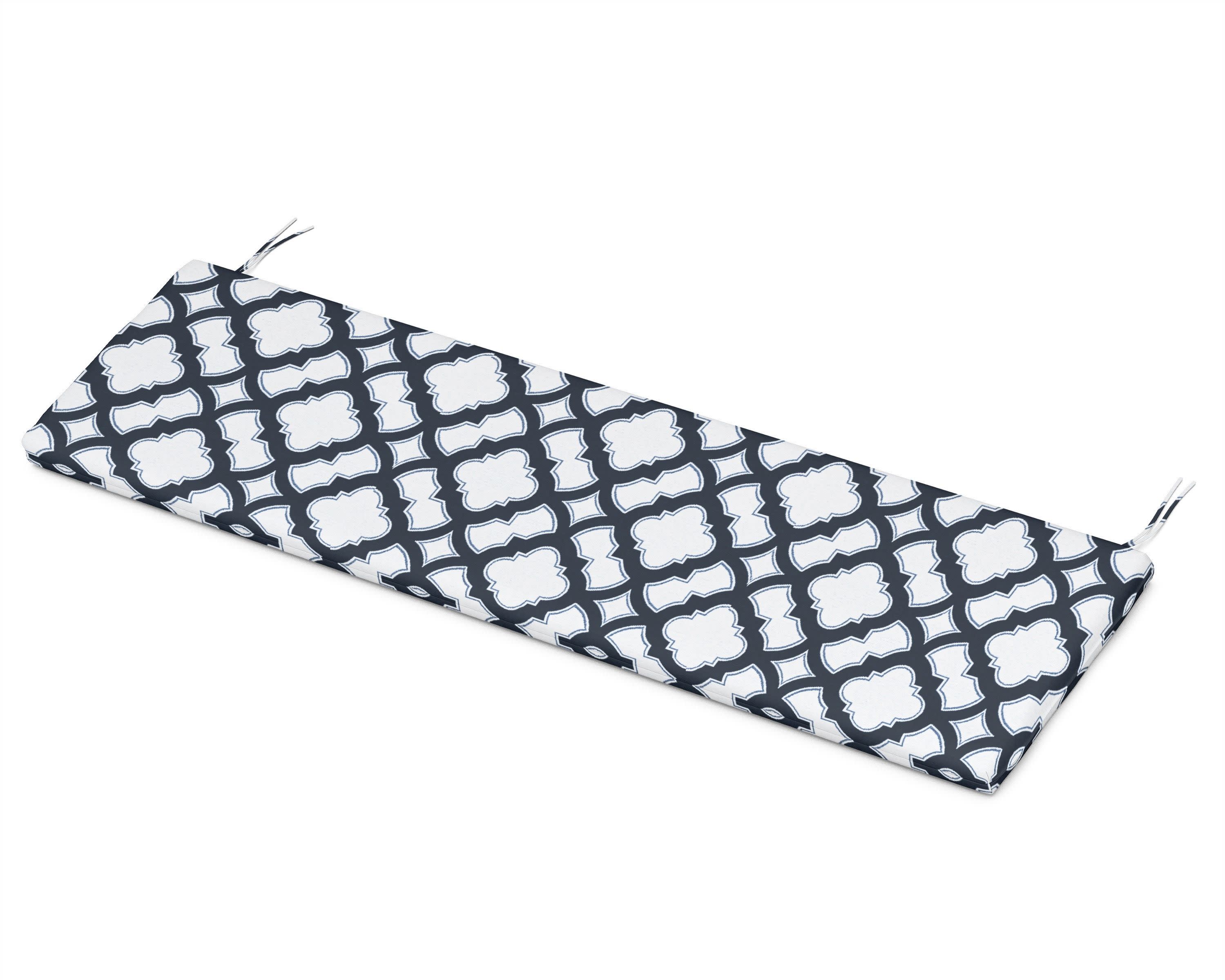 Bench Seat Cushion - 17.25"D x 56.5"W x 2.5"H in Trellis Marine Indigo