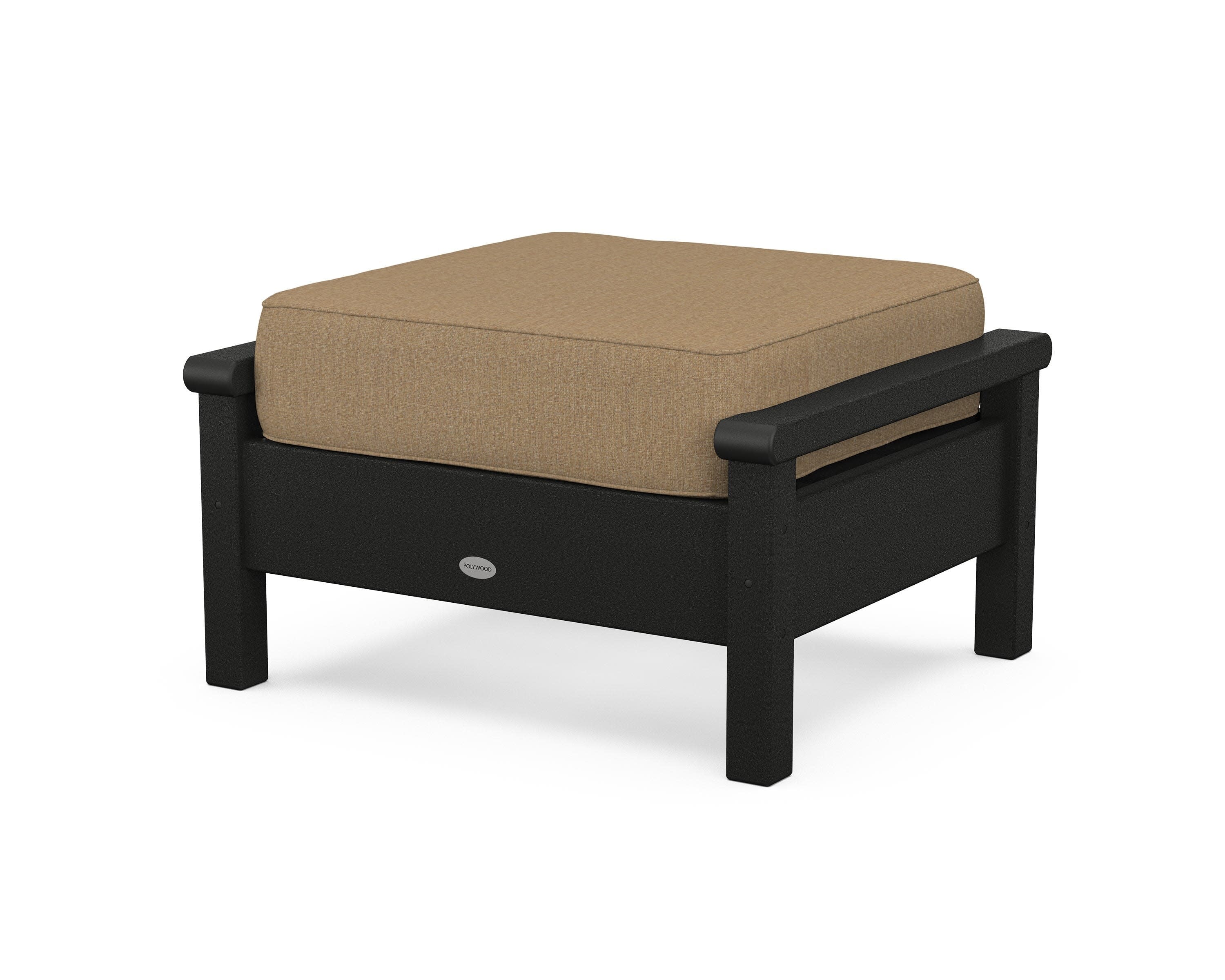 Harbour Deep Seating Ottoman in Black / Sesame