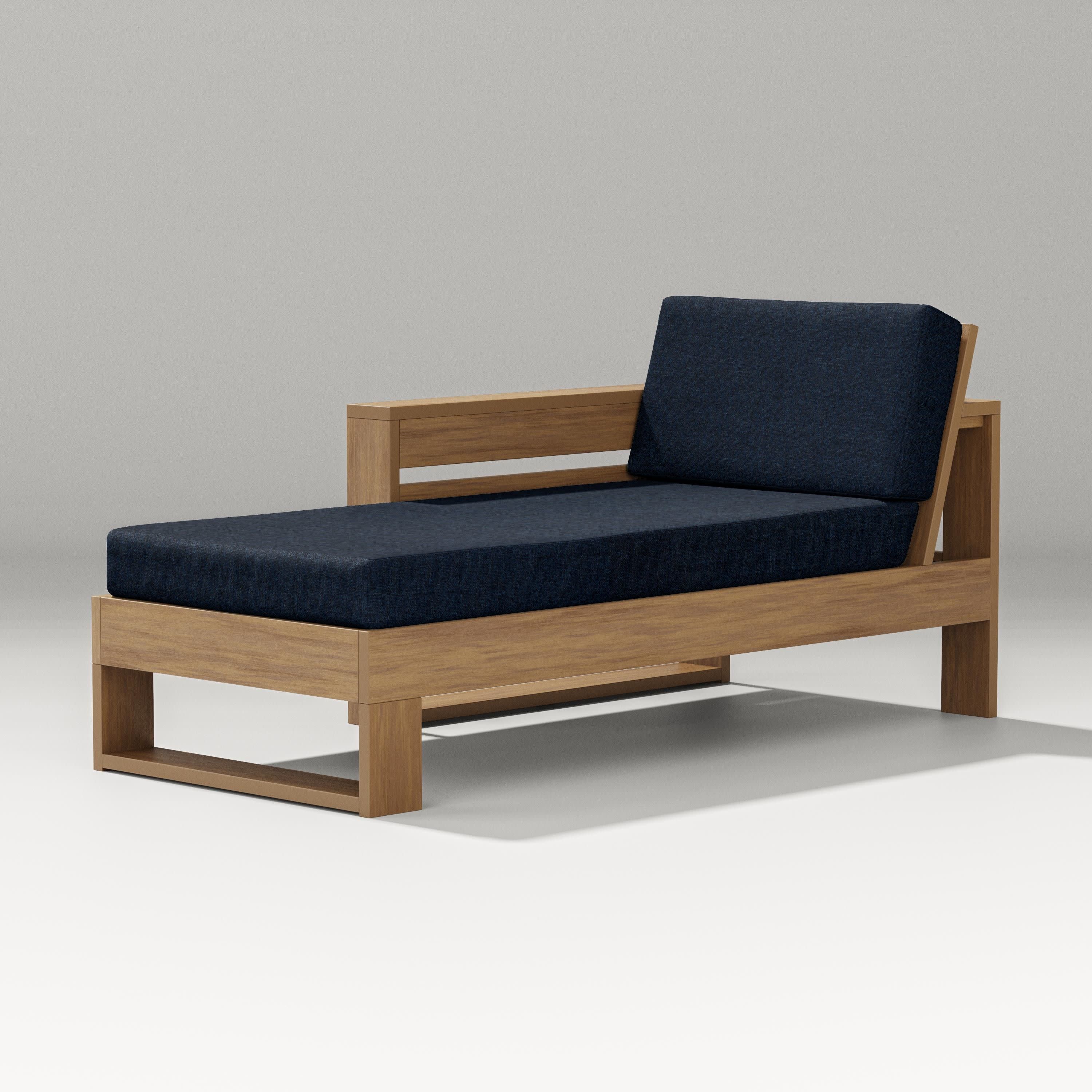 Latitude Modular Left Arm Chaise in Natural / Marine Indigo