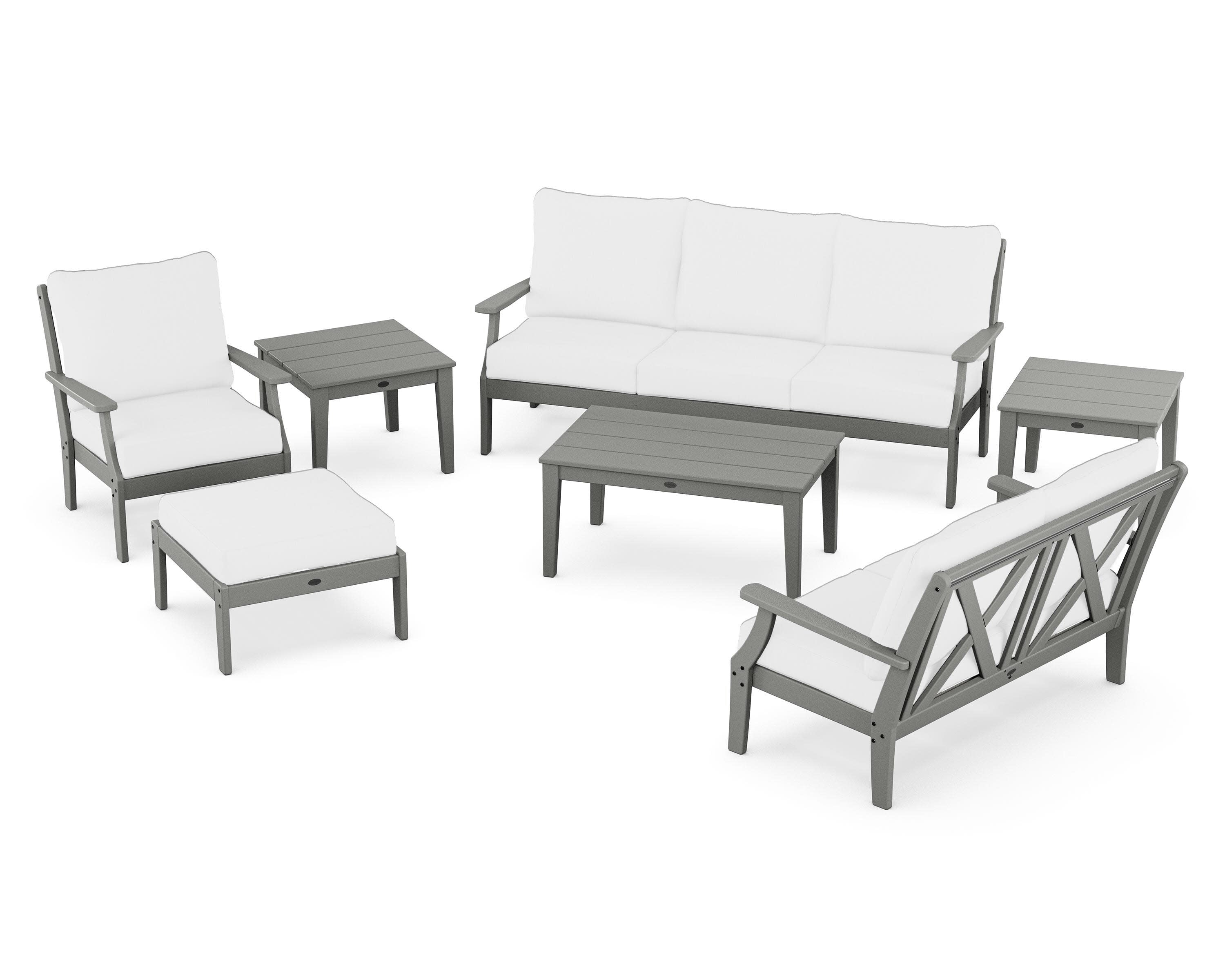 Braxton 7-Piece Deep Seating Set in Slate Grey / Natural