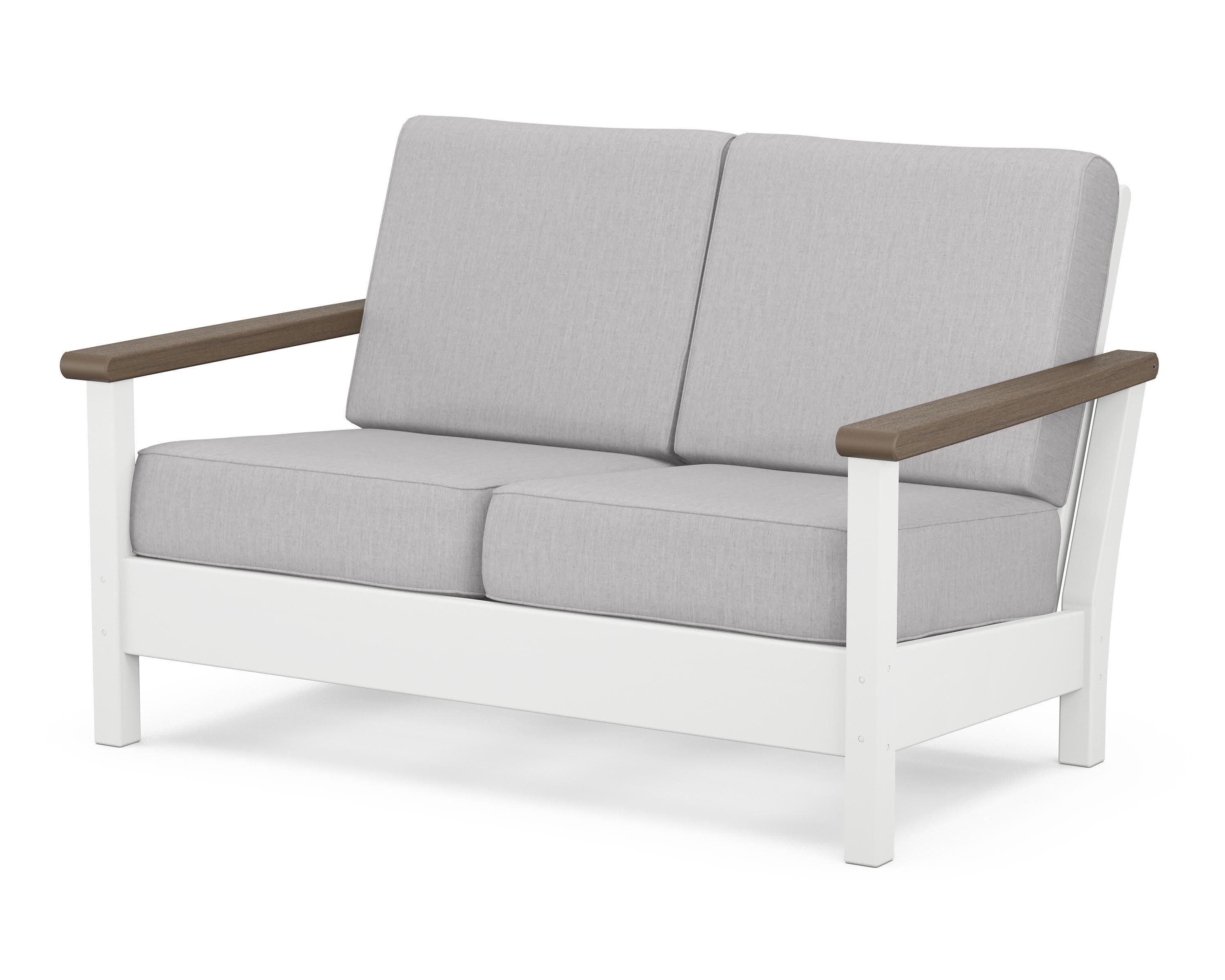 Harbour Deep Seating Loveseat in White / Kona / Granite