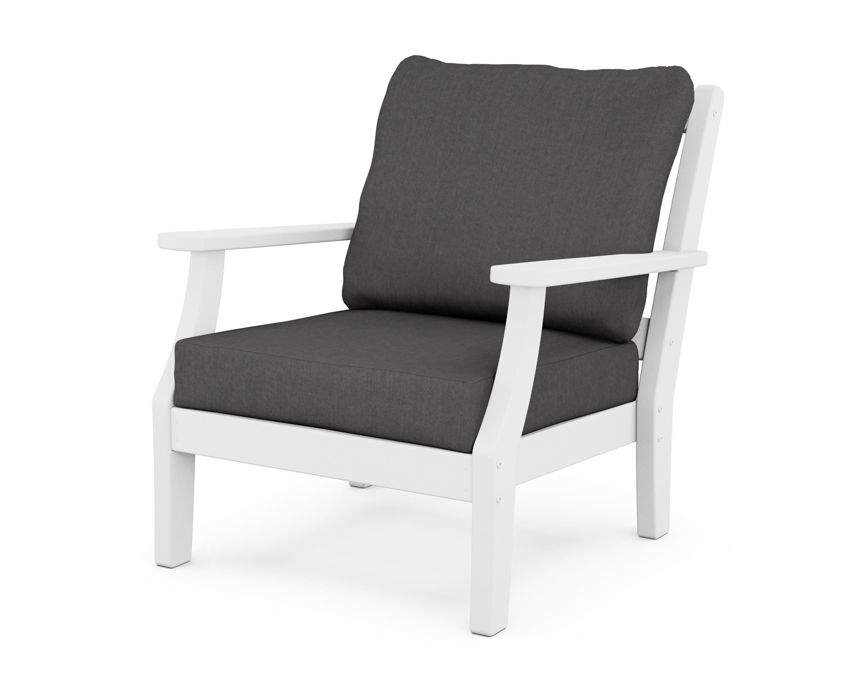 Chinoiserie Deep Seating Chair in White / Spectrum Carbon