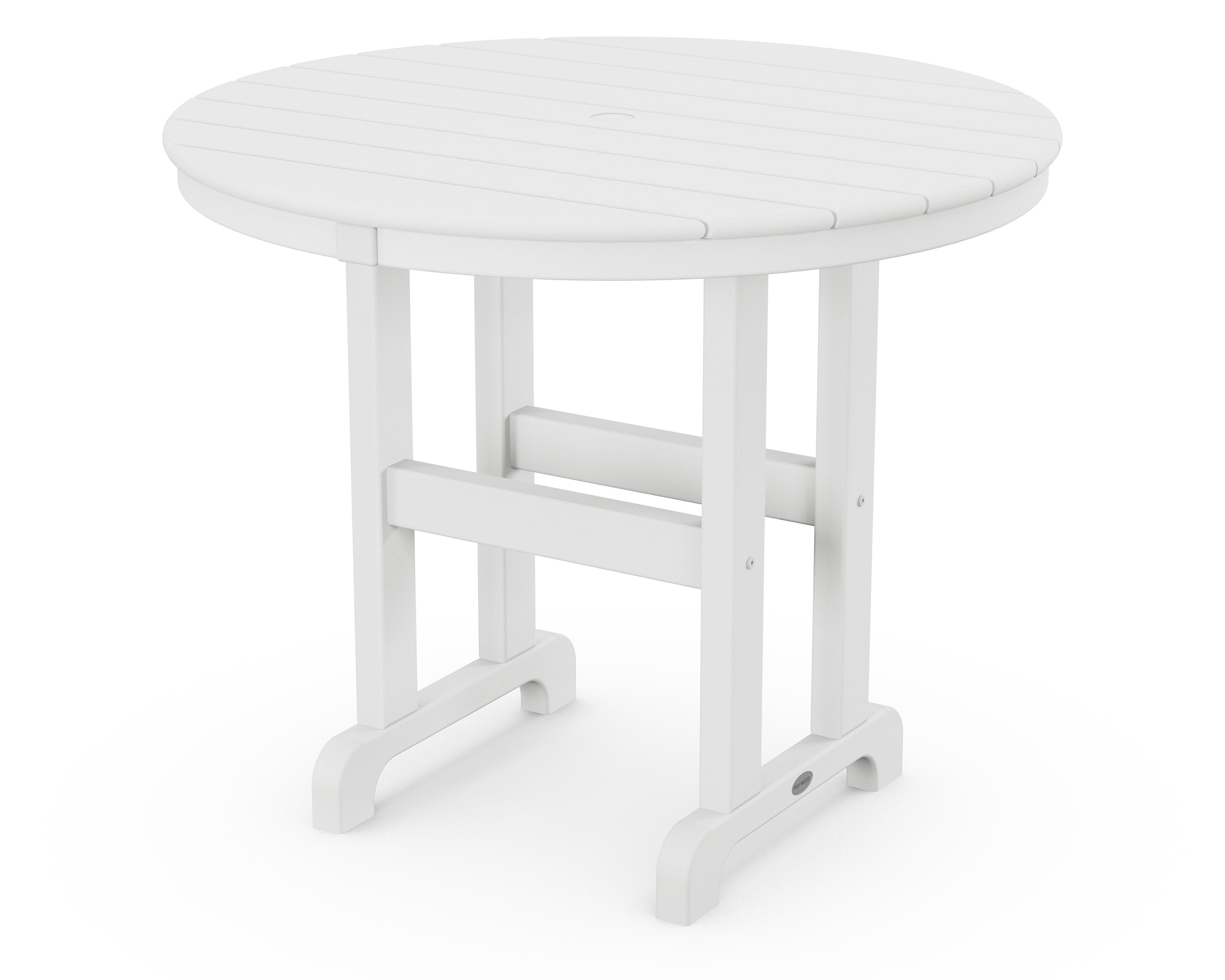 36" Round Farmhouse Dining Table in White