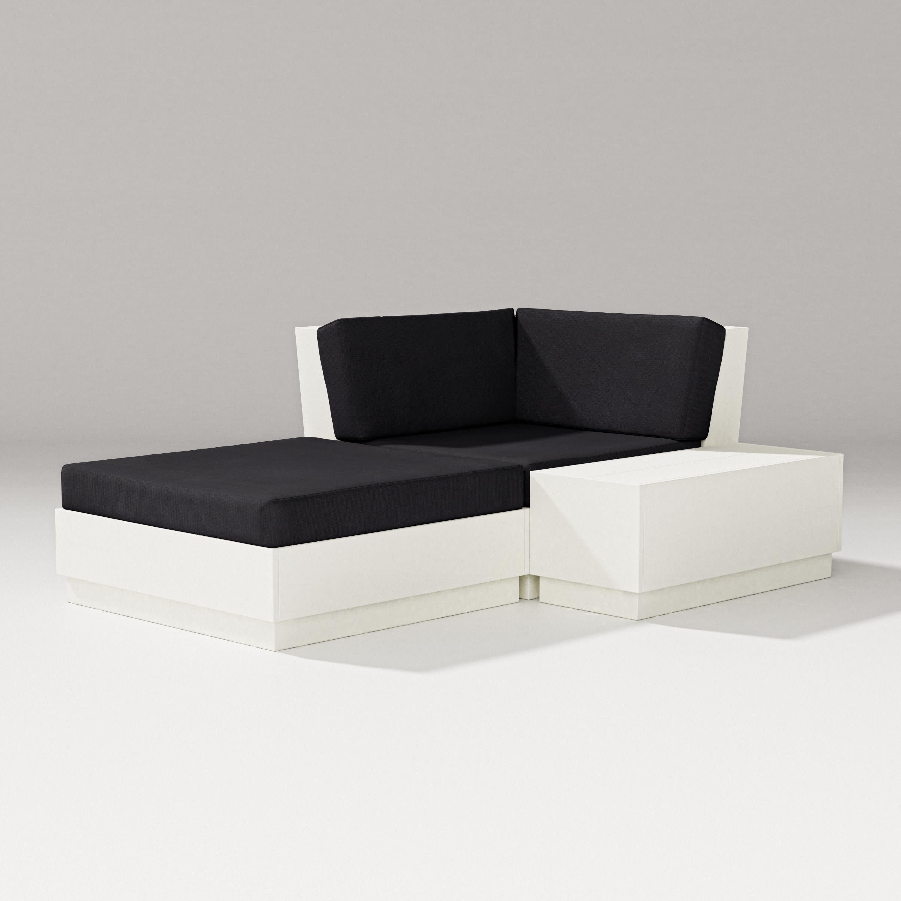 Elevate Corner Chaise in Vintage White / Midnight Linen