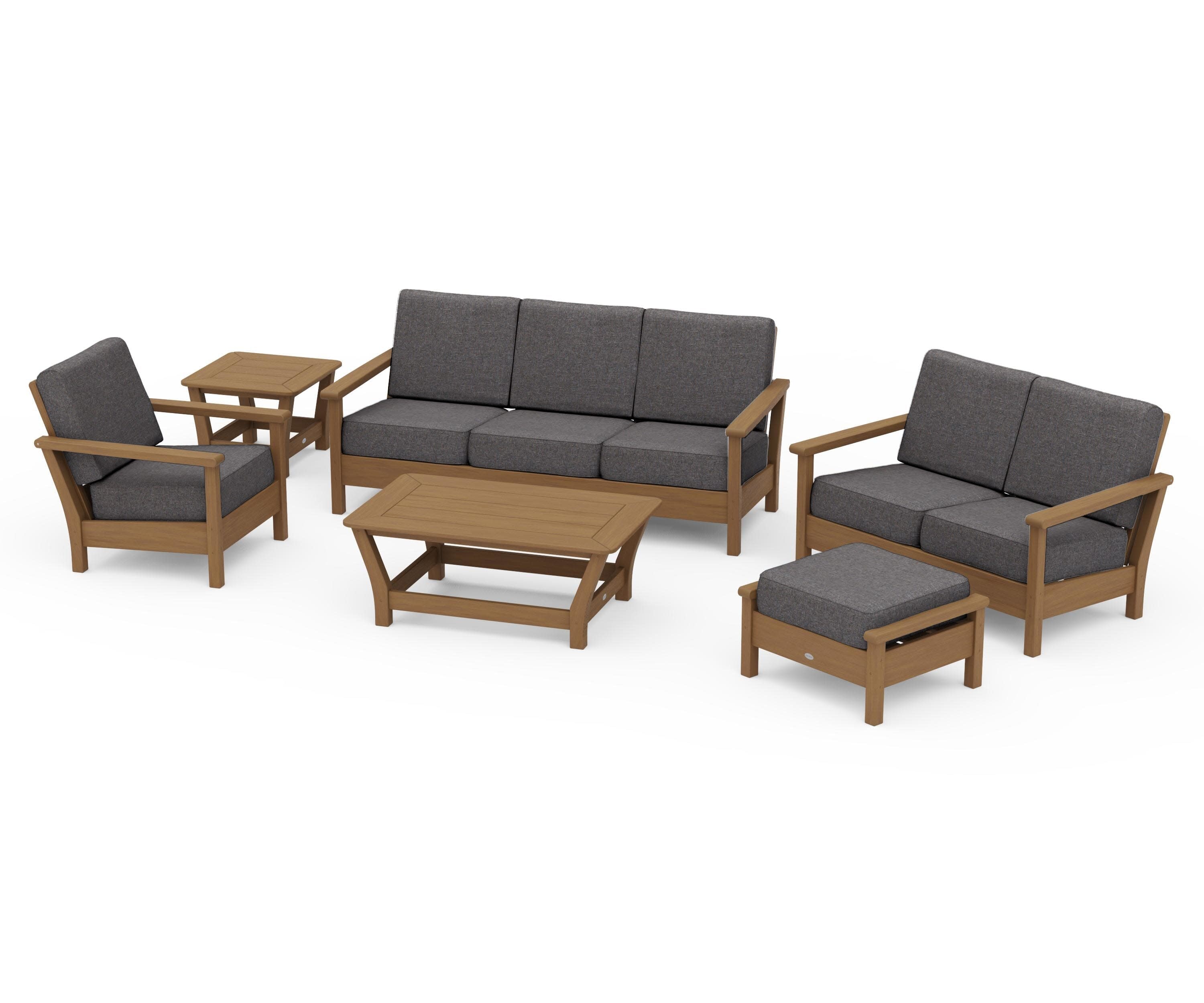 Harbour 6-Piece Outdoor Living Set in Natural / Ash Charcoal