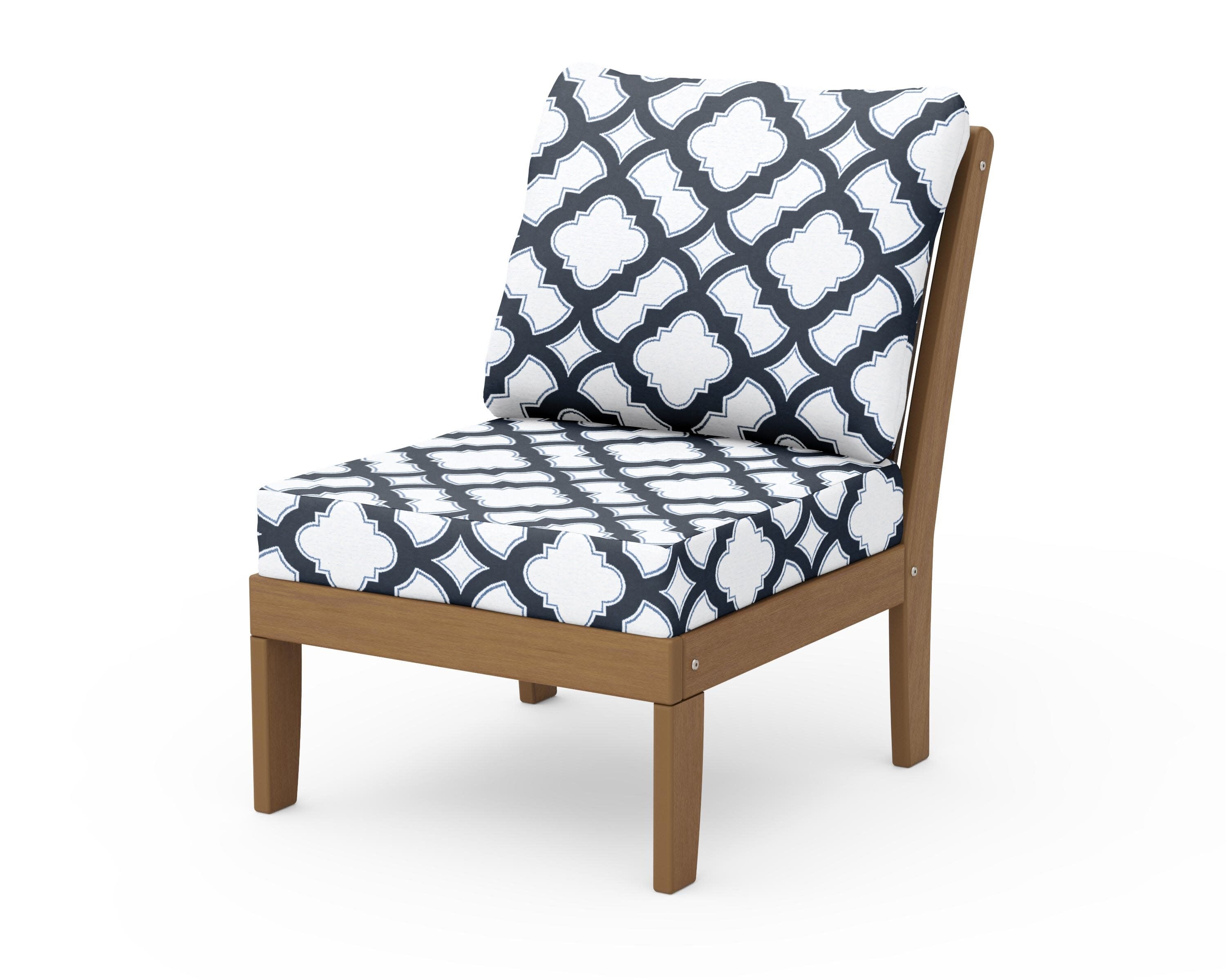 Braxton Modular Armless Chair in Natural / Trellis Marine Indigo