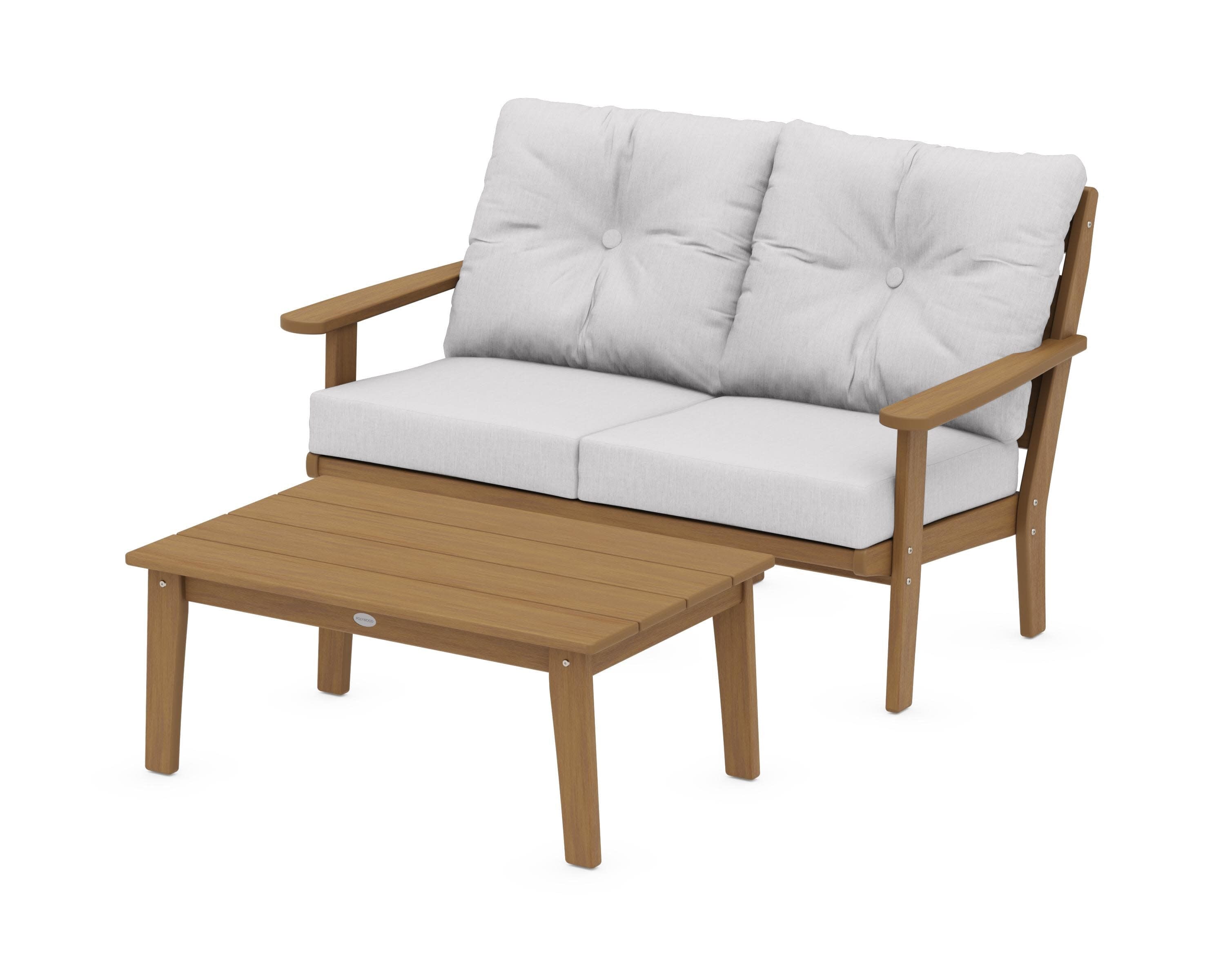 Lakeside 2-Piece Lounge Loveseat Set in Natural / Granite