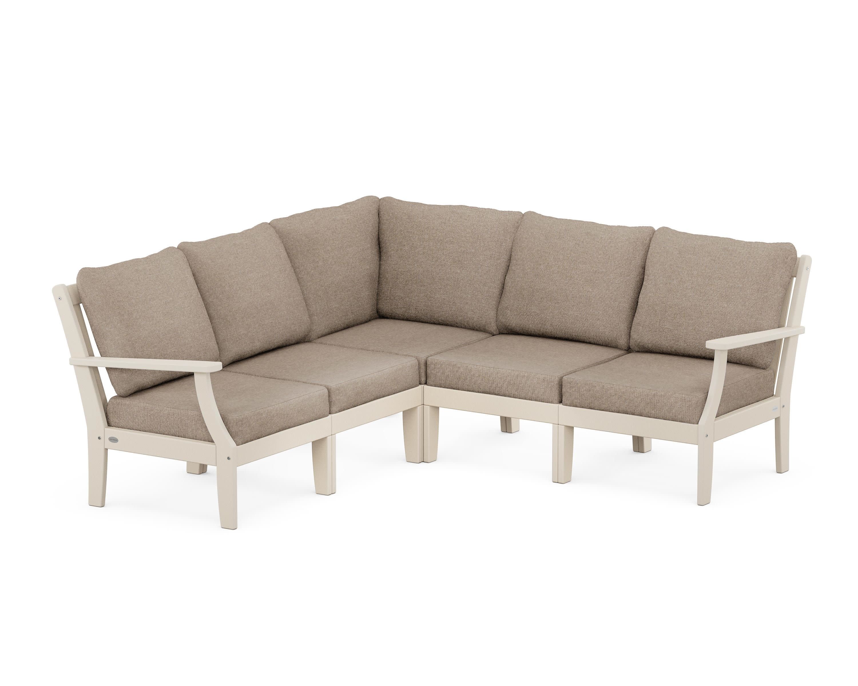 Braxton Modular 5-Piece Deep Seating Set in Sand / Spiced Burlap